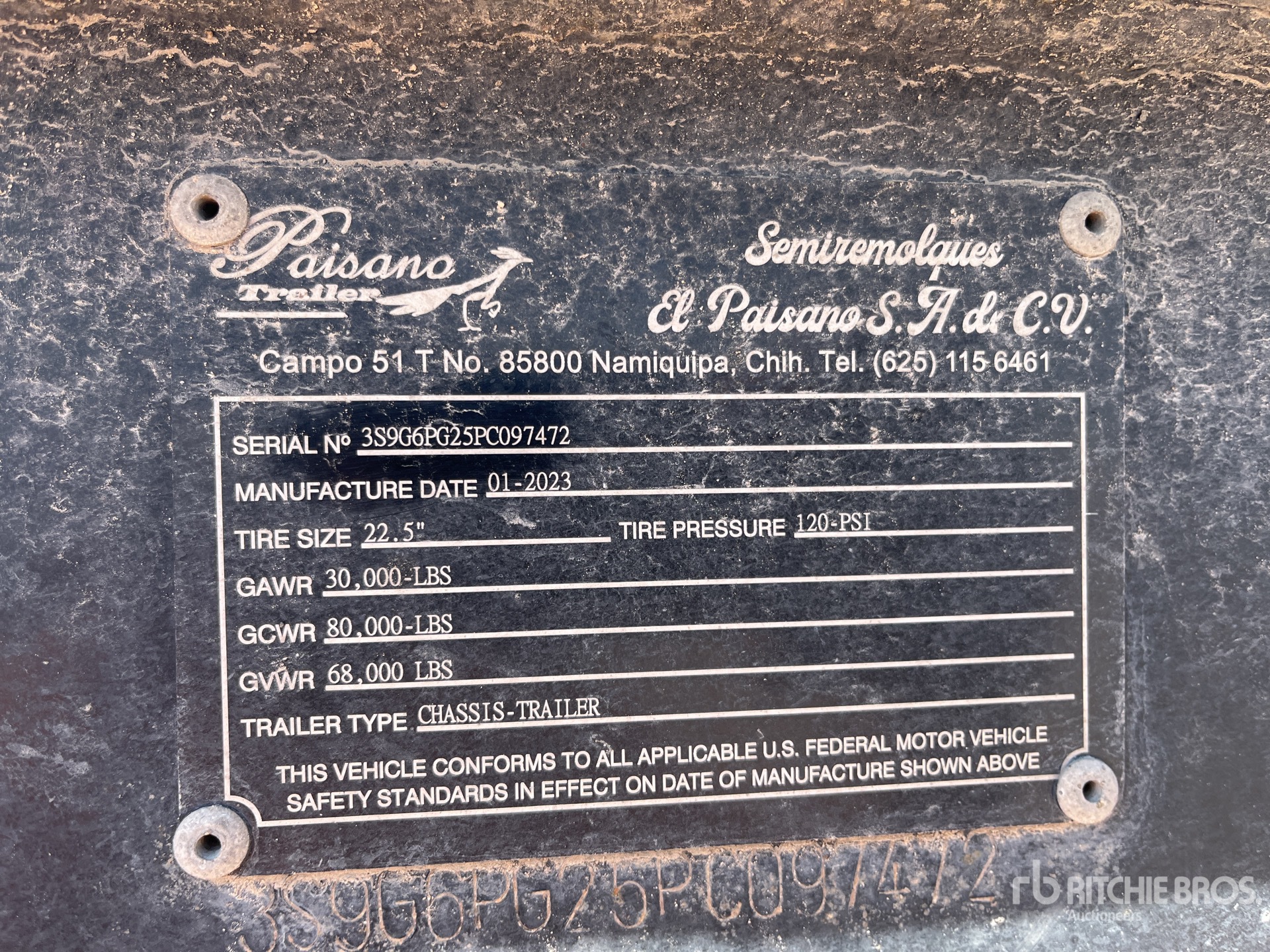 General Appearance with Numero seriale/numero d’identificazione del veicolo (VIN)