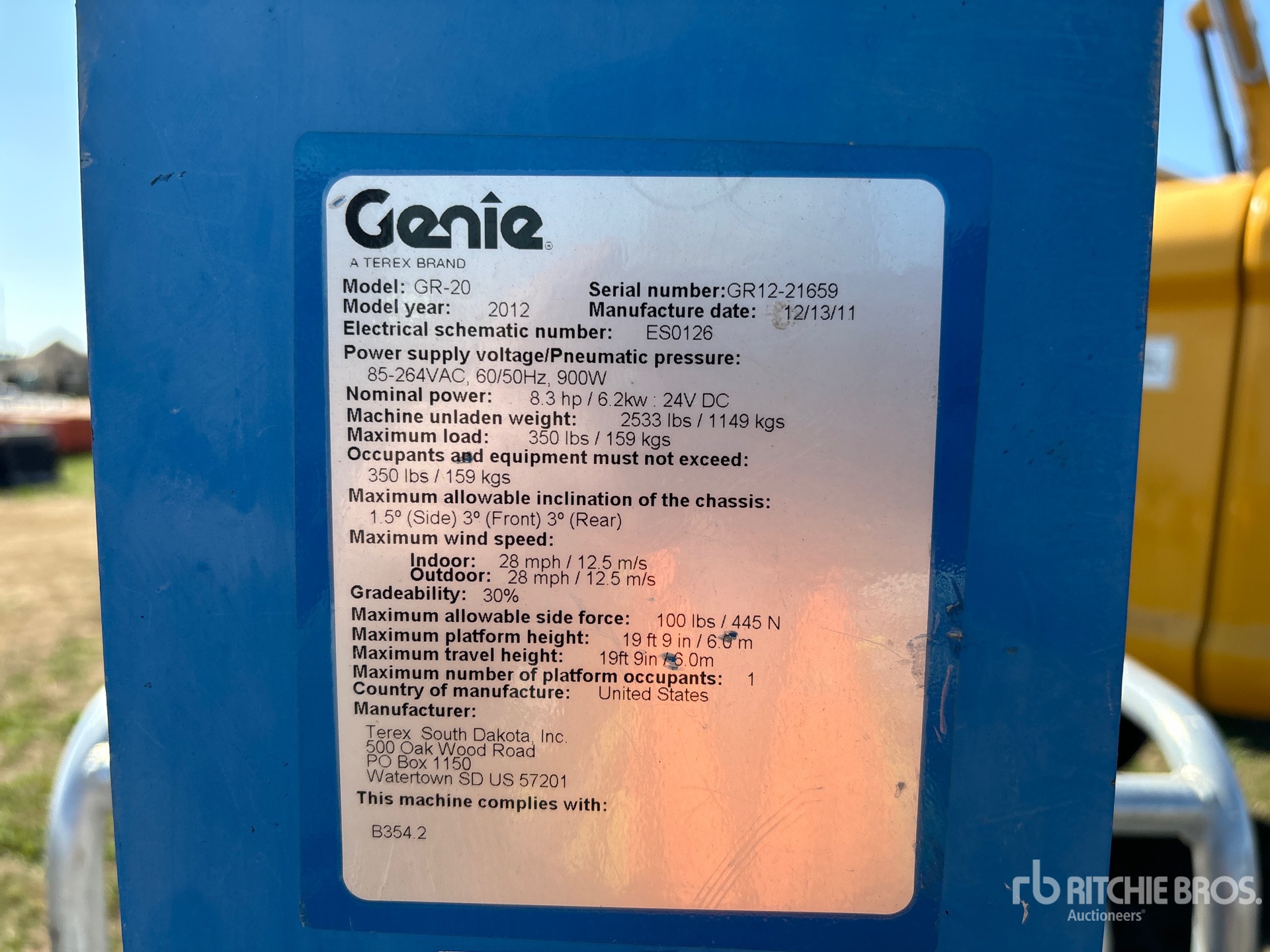 General Appearance with N.º de serie/VIN