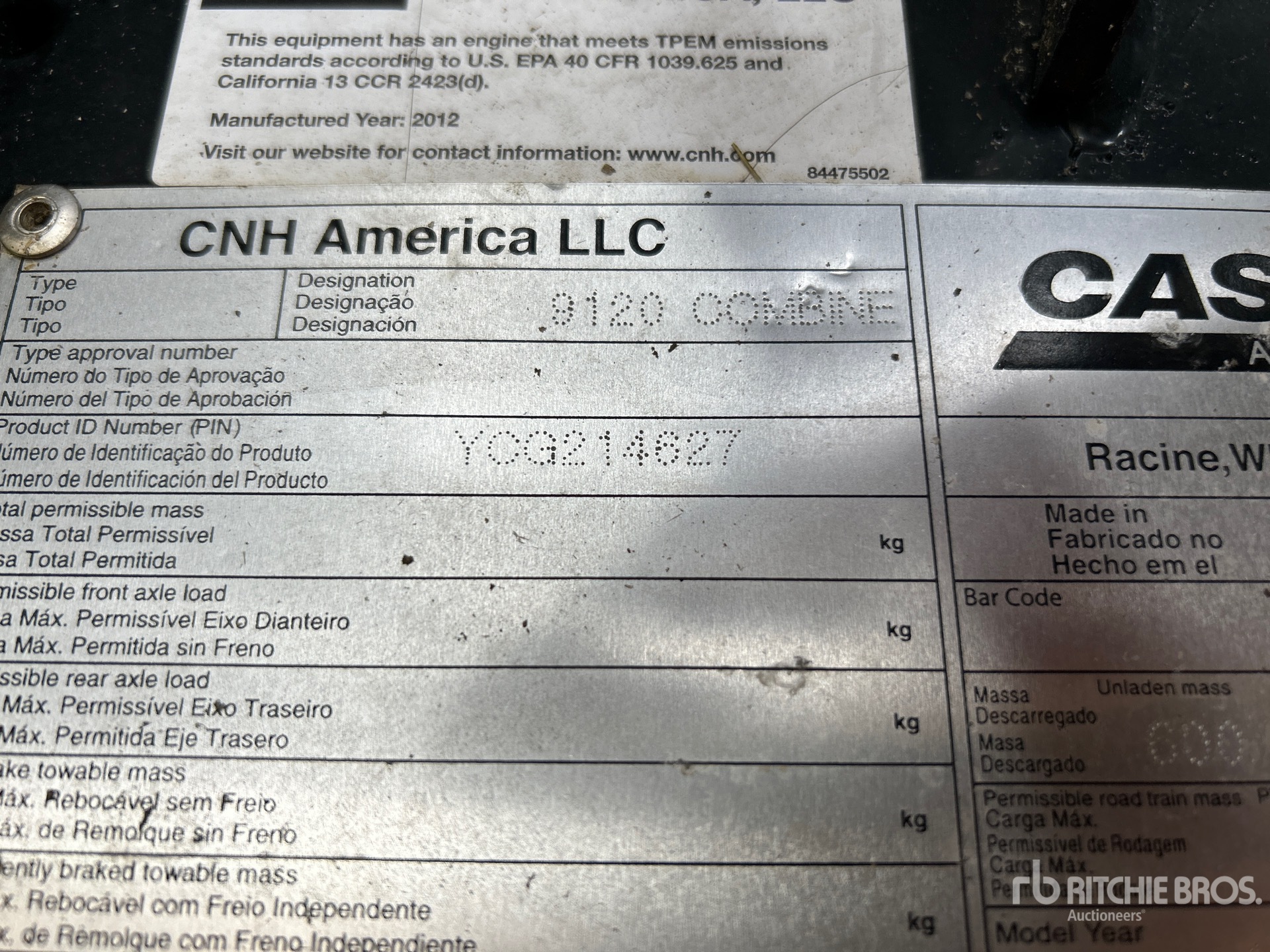 General Appearance with Numéro de série/Numéro d'identification du véhicule automobile