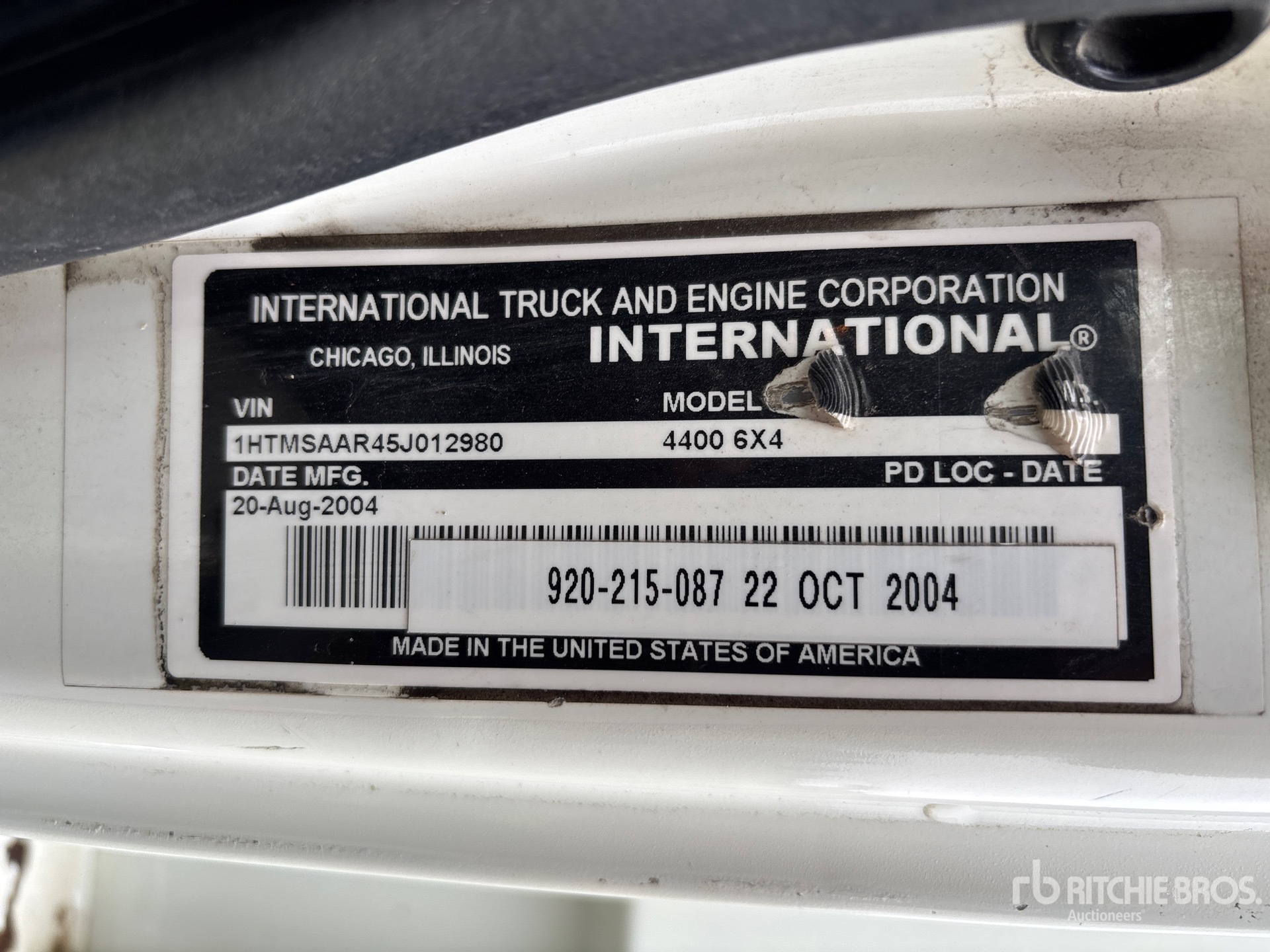 General Appearance with Serial Number / VIN