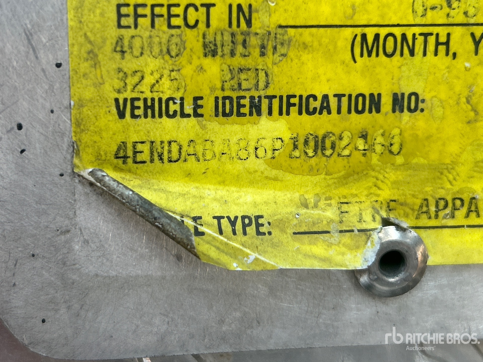 General Appearance with Serial Number / VIN