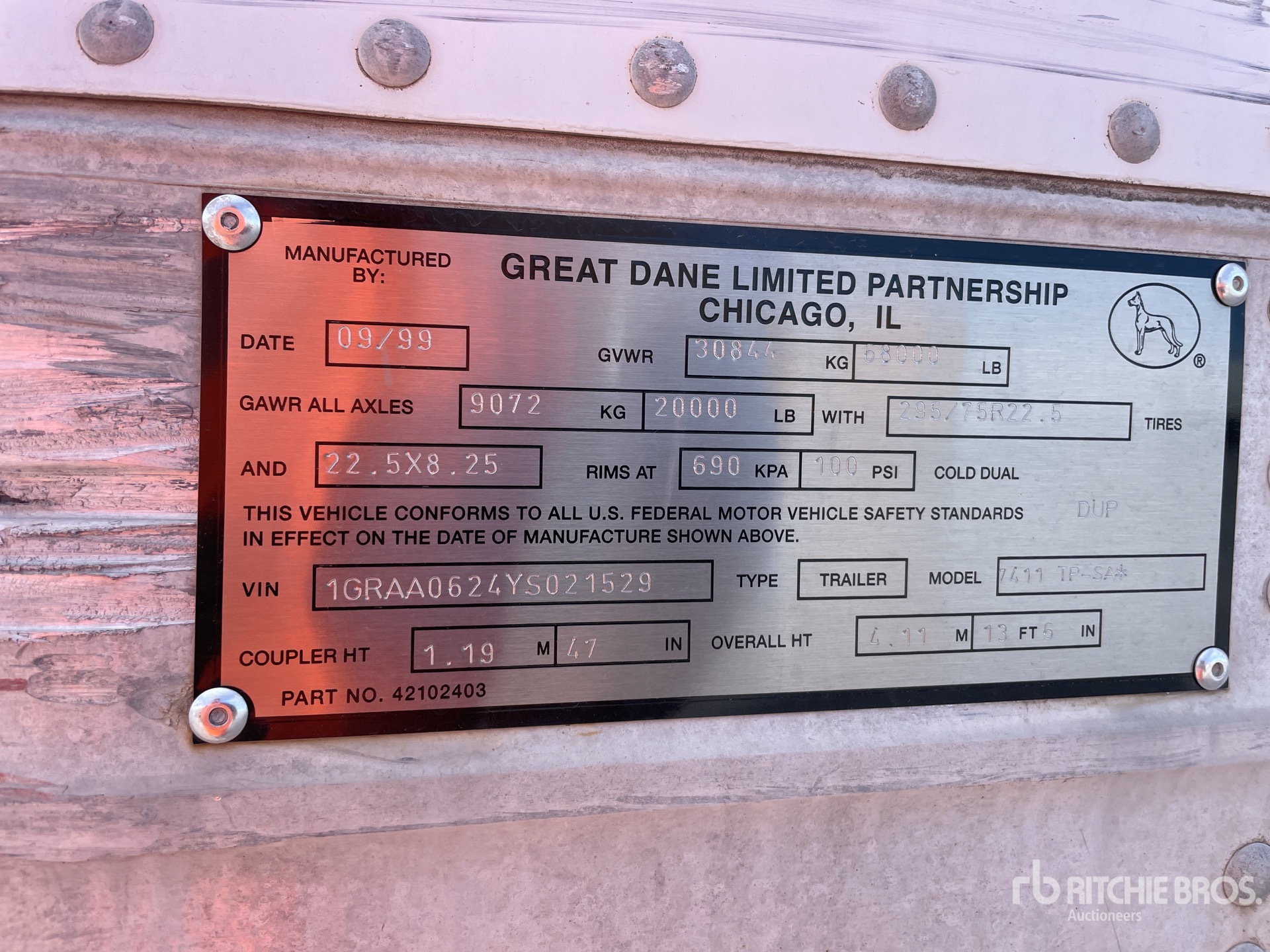 General Appearance with Serial Number / VIN