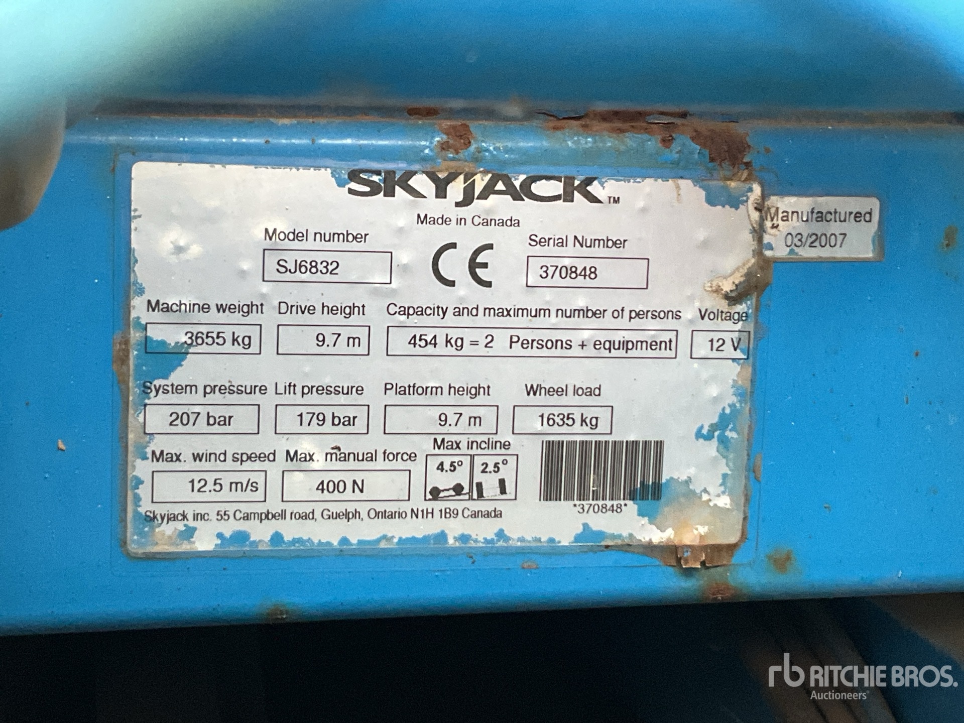 General Appearance with Serial Number / VIN