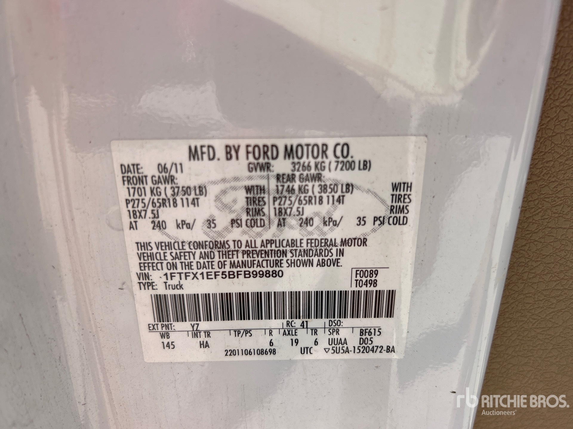 General Appearance with Serial Number / VIN