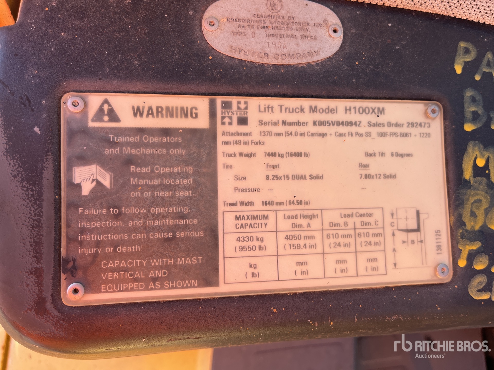 General Appearance with Serial Number / VIN