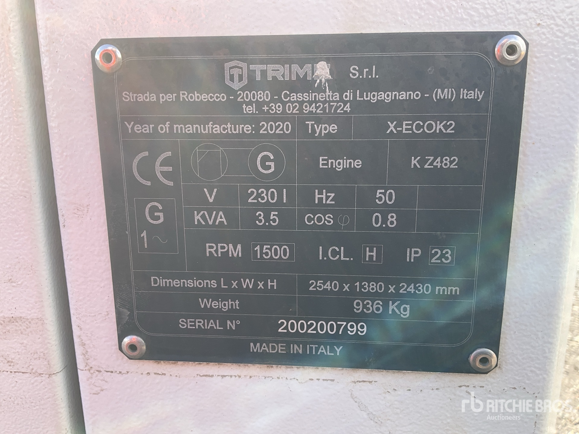 General Appearance with Serial Number / VIN
