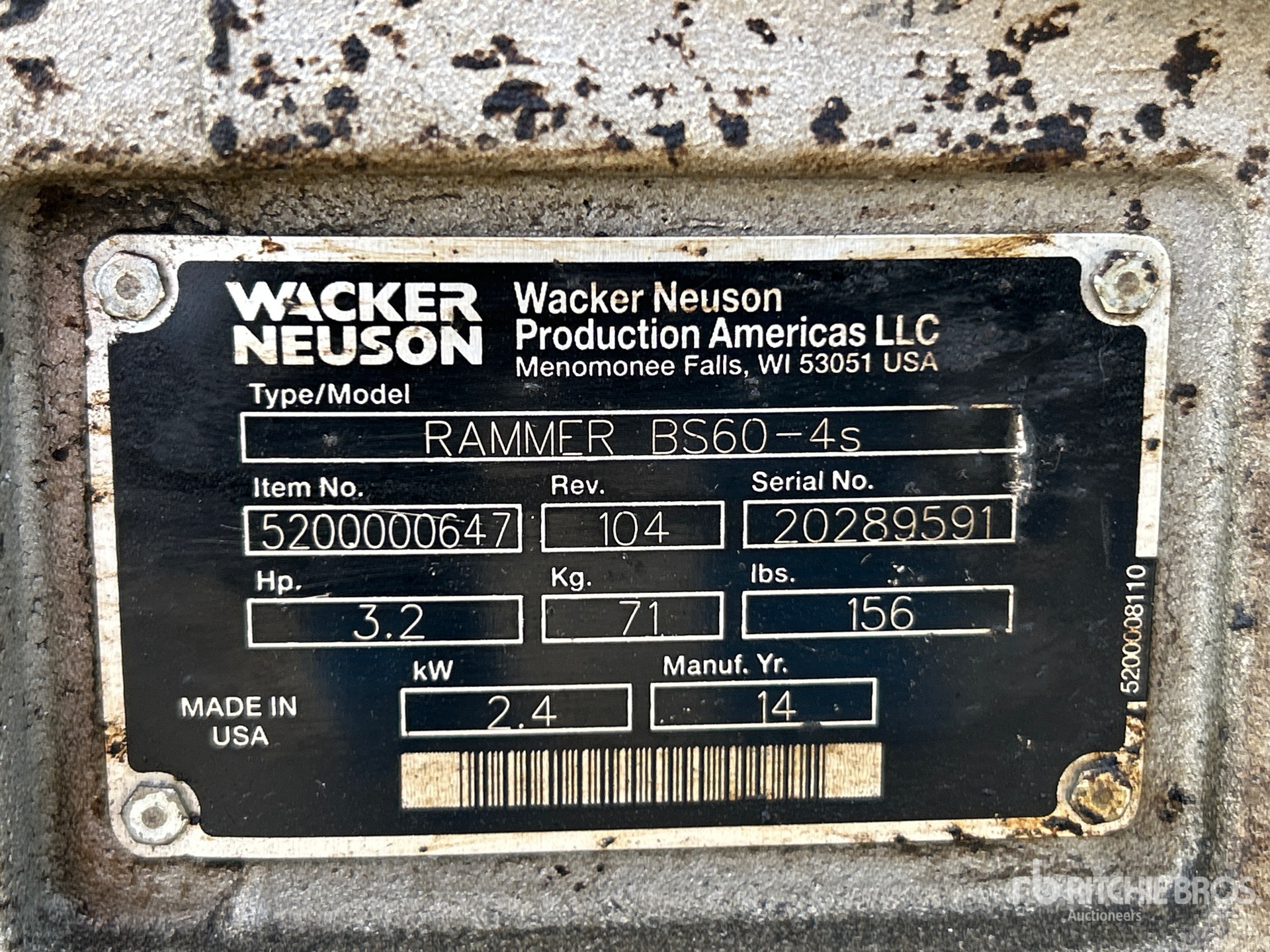 General Appearance with Serial Number / VIN