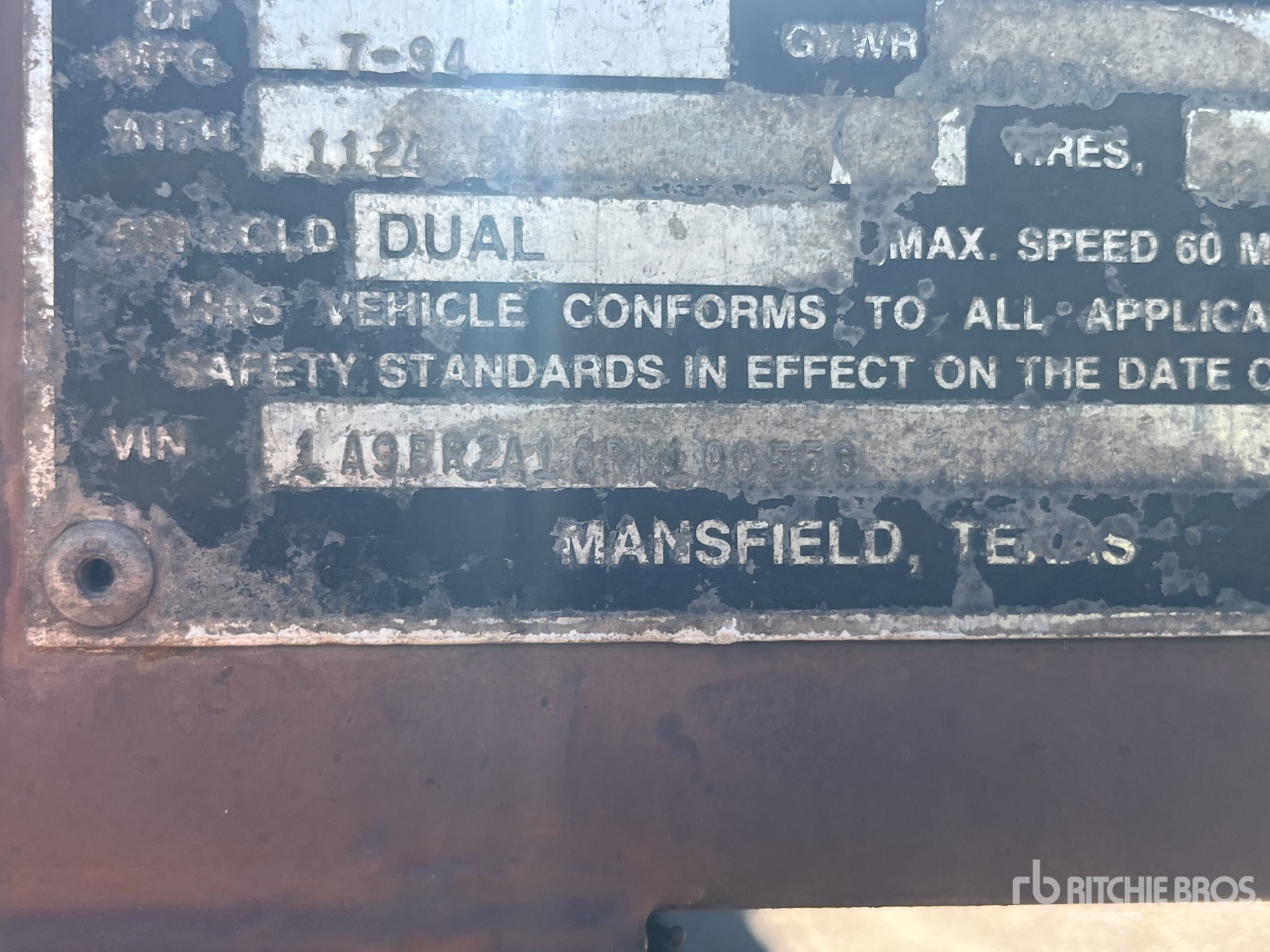 General Appearance with Serial Number / VIN