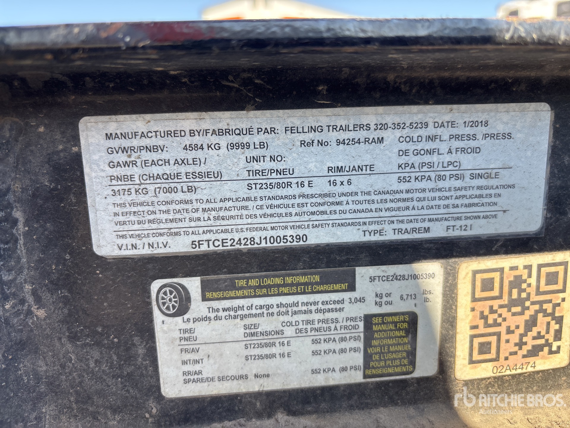 General Appearance with Serial Number / VIN