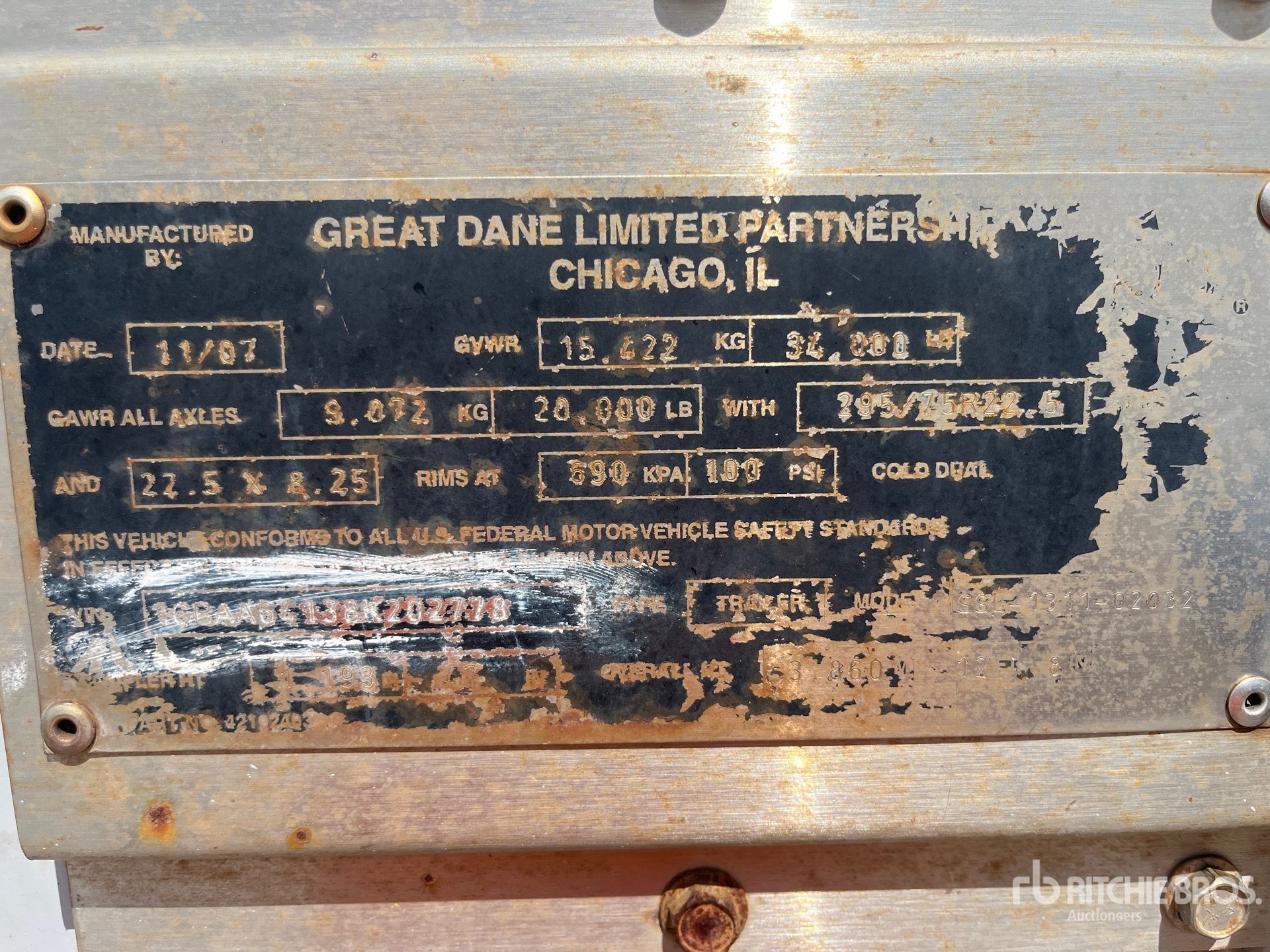 General Appearance with Serial Number / VIN