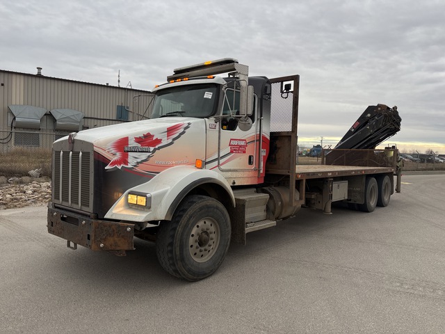 2010 Hiab 288E-6 Hipro 7200 kg Knuckle Boom on 2012 Kenworth T800 6x4 Flatbed Truck with Crane