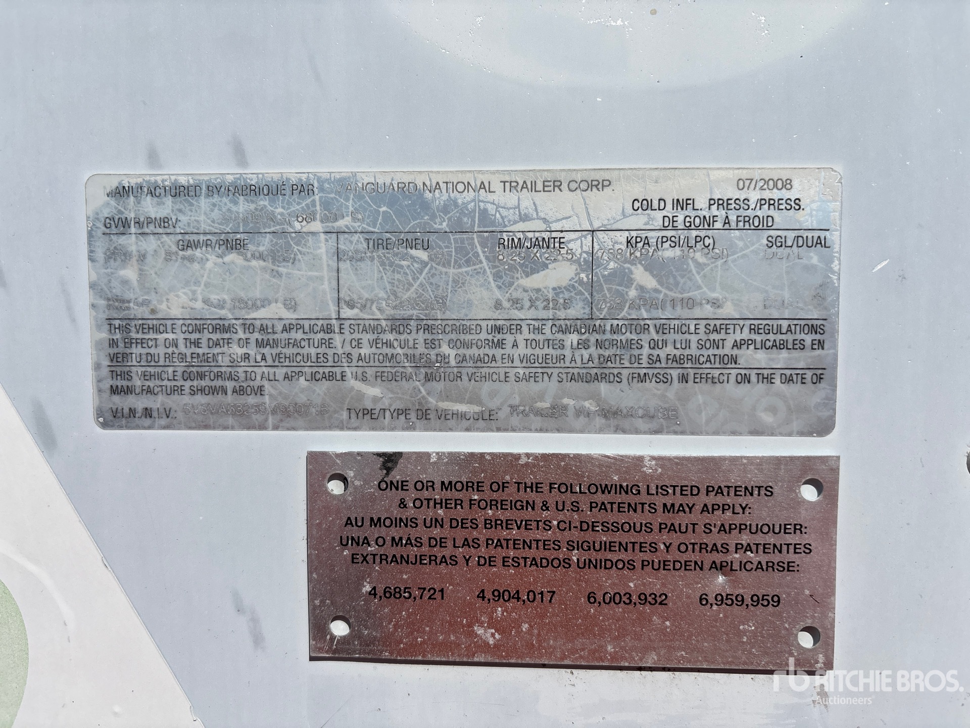 General Appearance with Serial Number / VIN