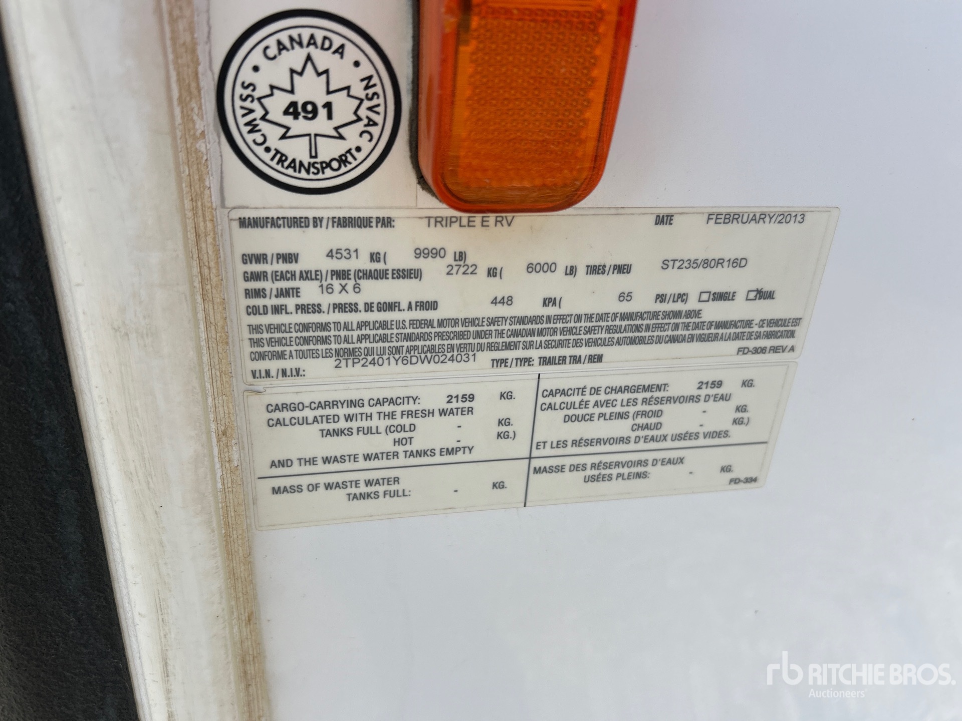 General Appearance with Serial Number / VIN