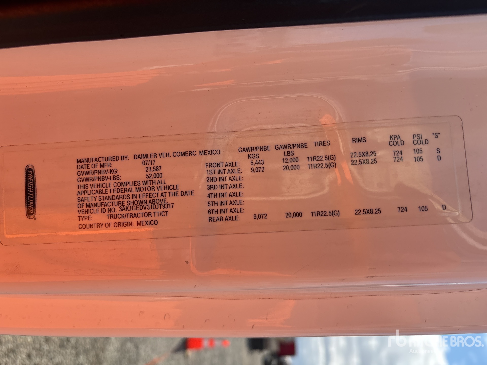 General Appearance with Serial Number / VIN