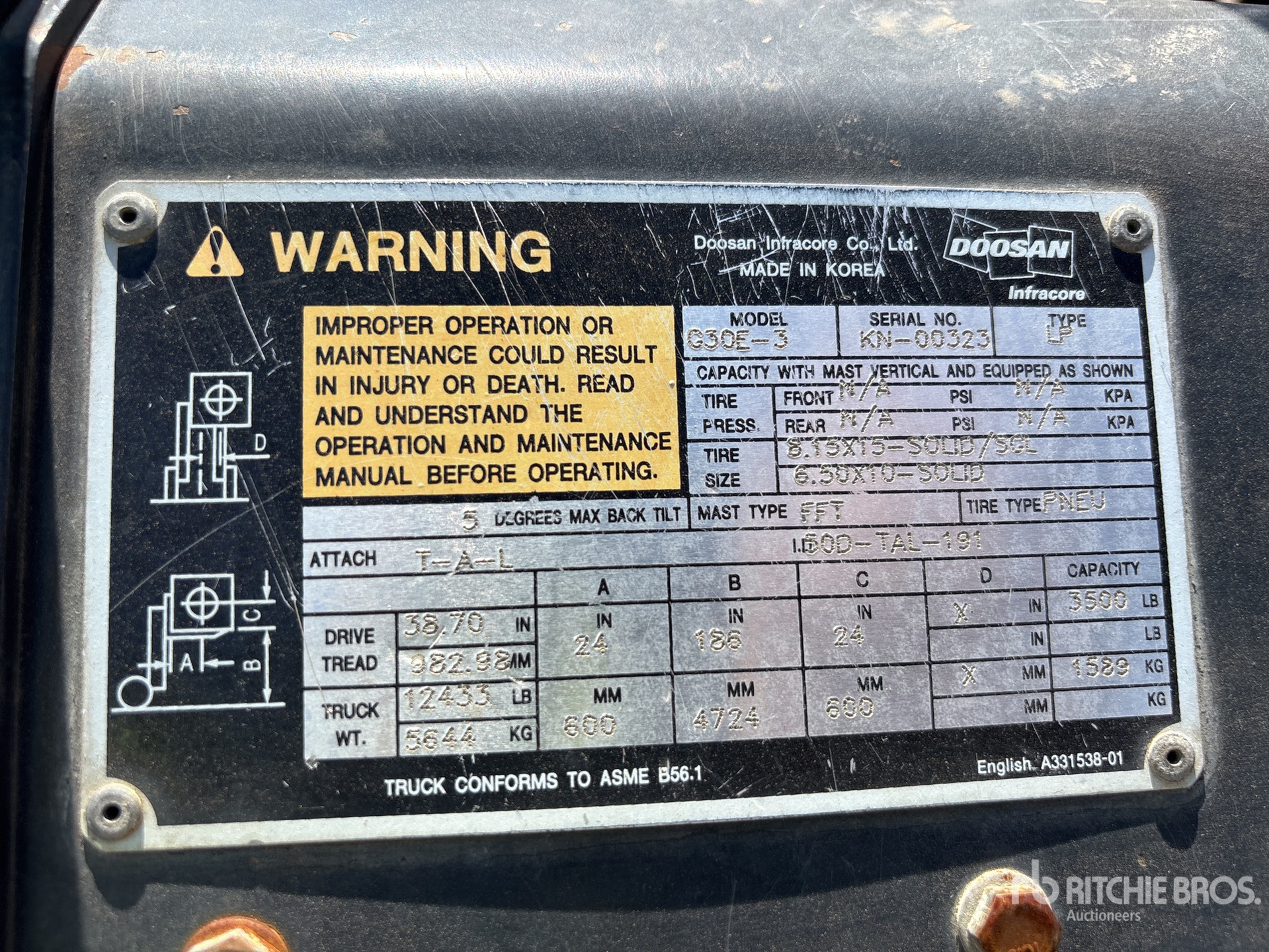 General Appearance with Serial Number / VIN