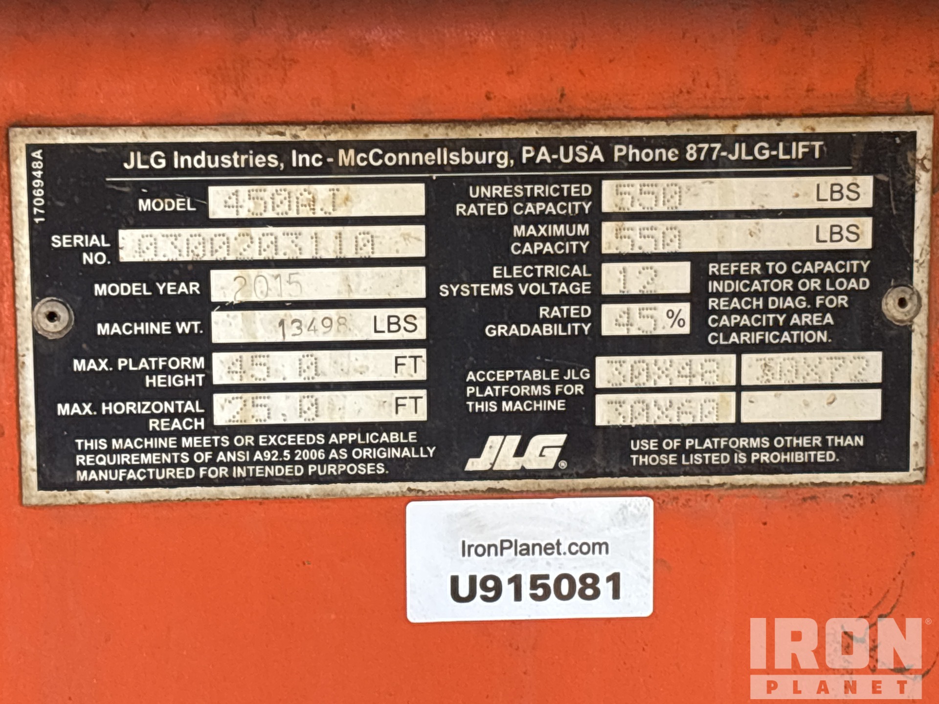 General Appearance with Serial Number / VIN