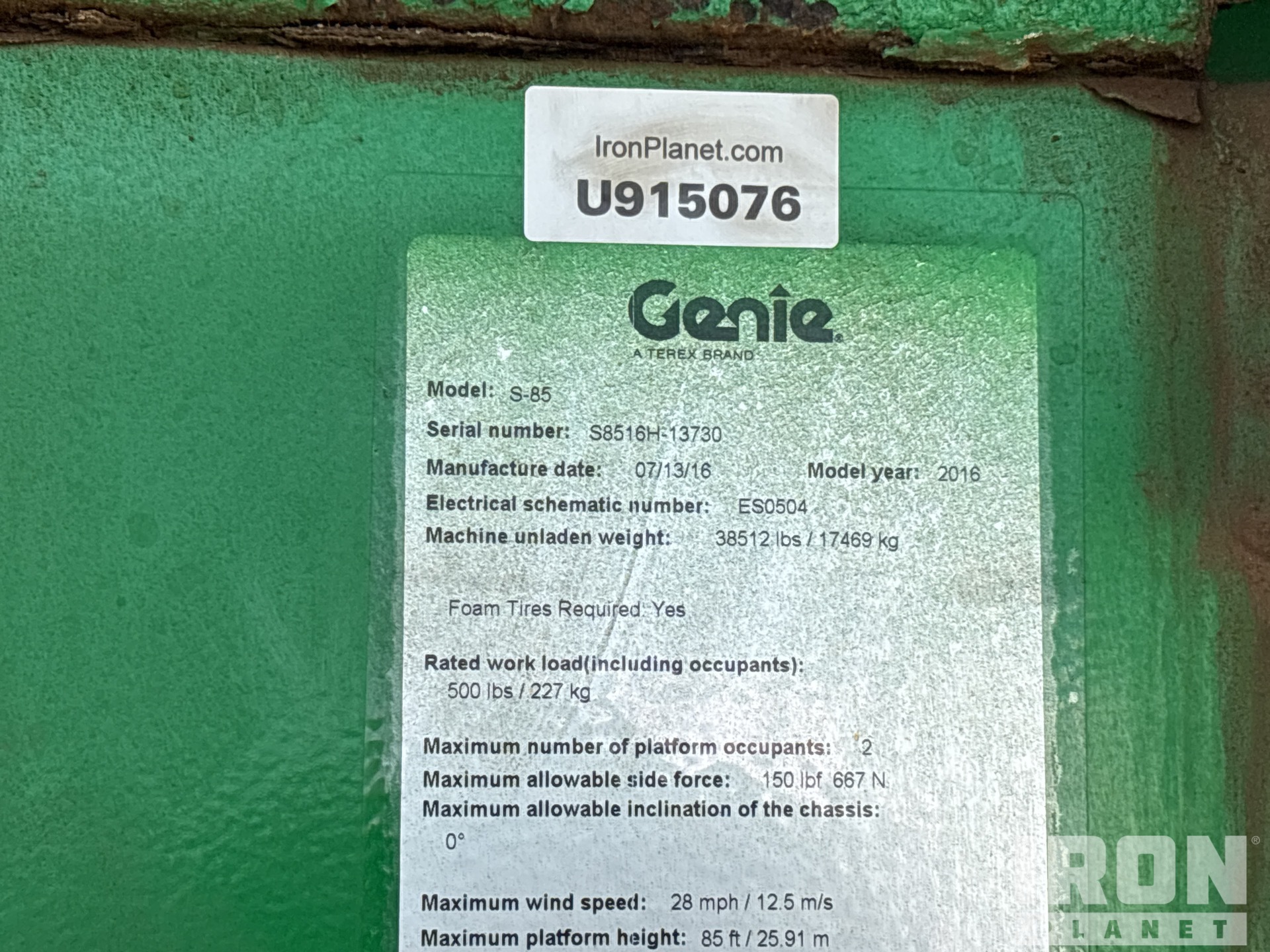 General Appearance with Serial Number / VIN