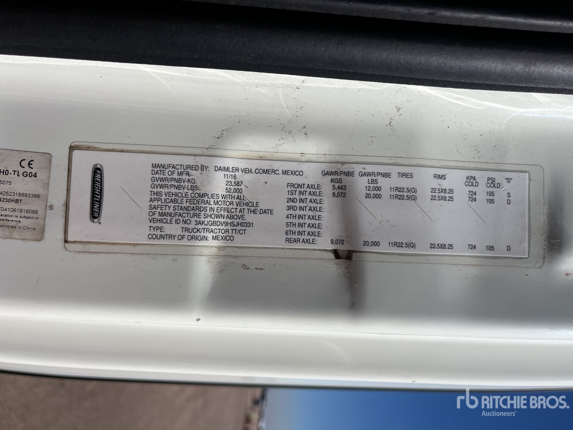 General Appearance with Serial Number / VIN