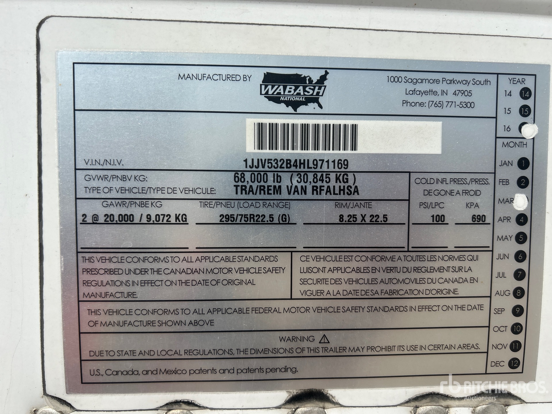 General Appearance with Serial Number / VIN