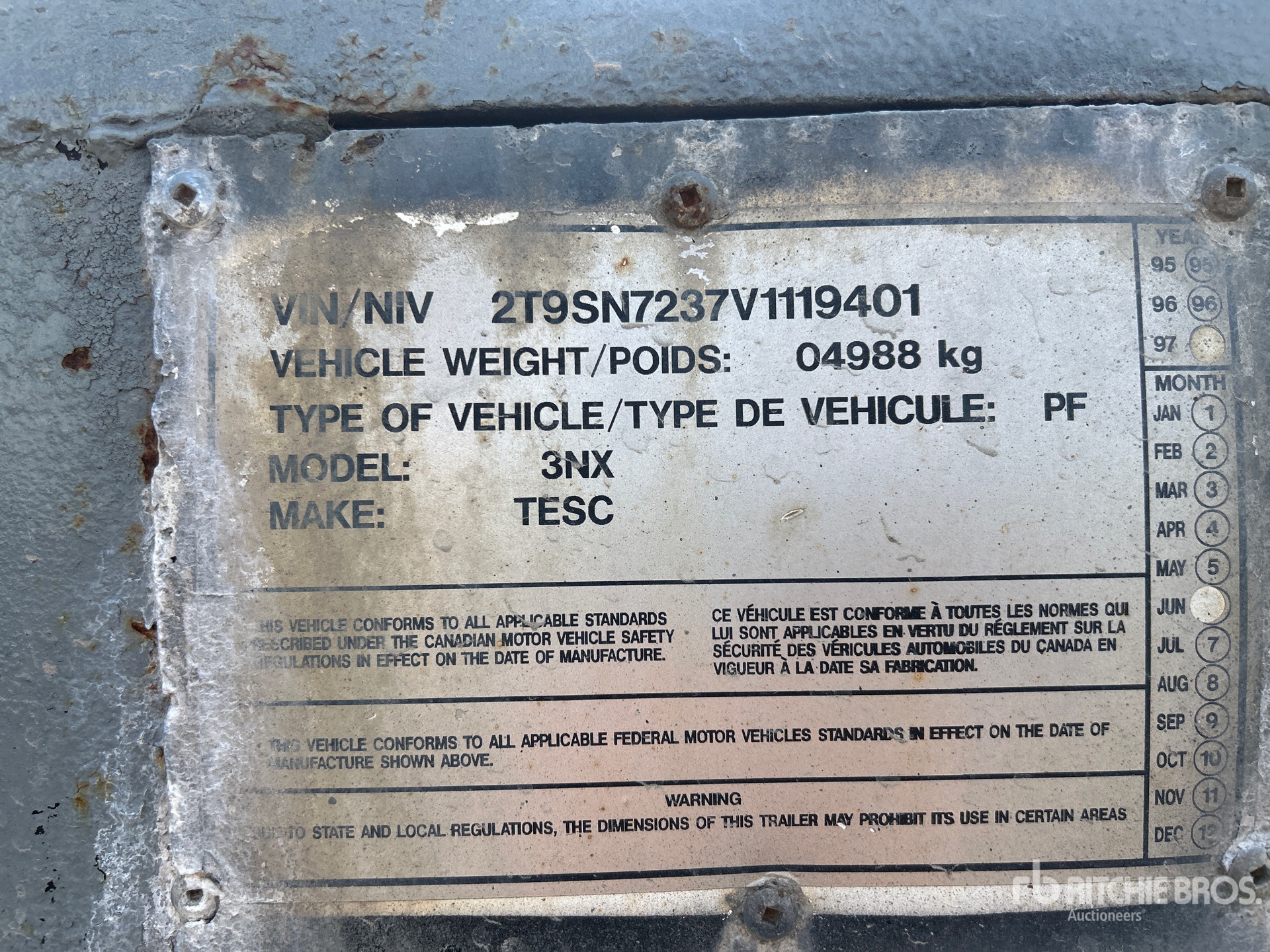 General Appearance with Numéro de série/Numéro d'identification du véhicule automobile