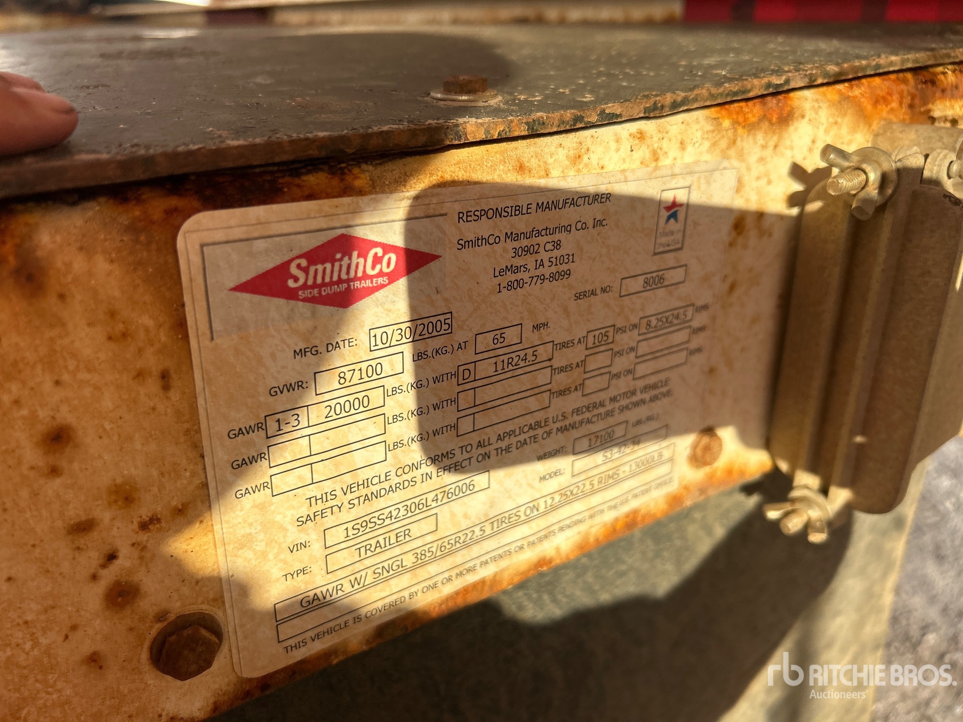 General Appearance with N.º de serie/VIN