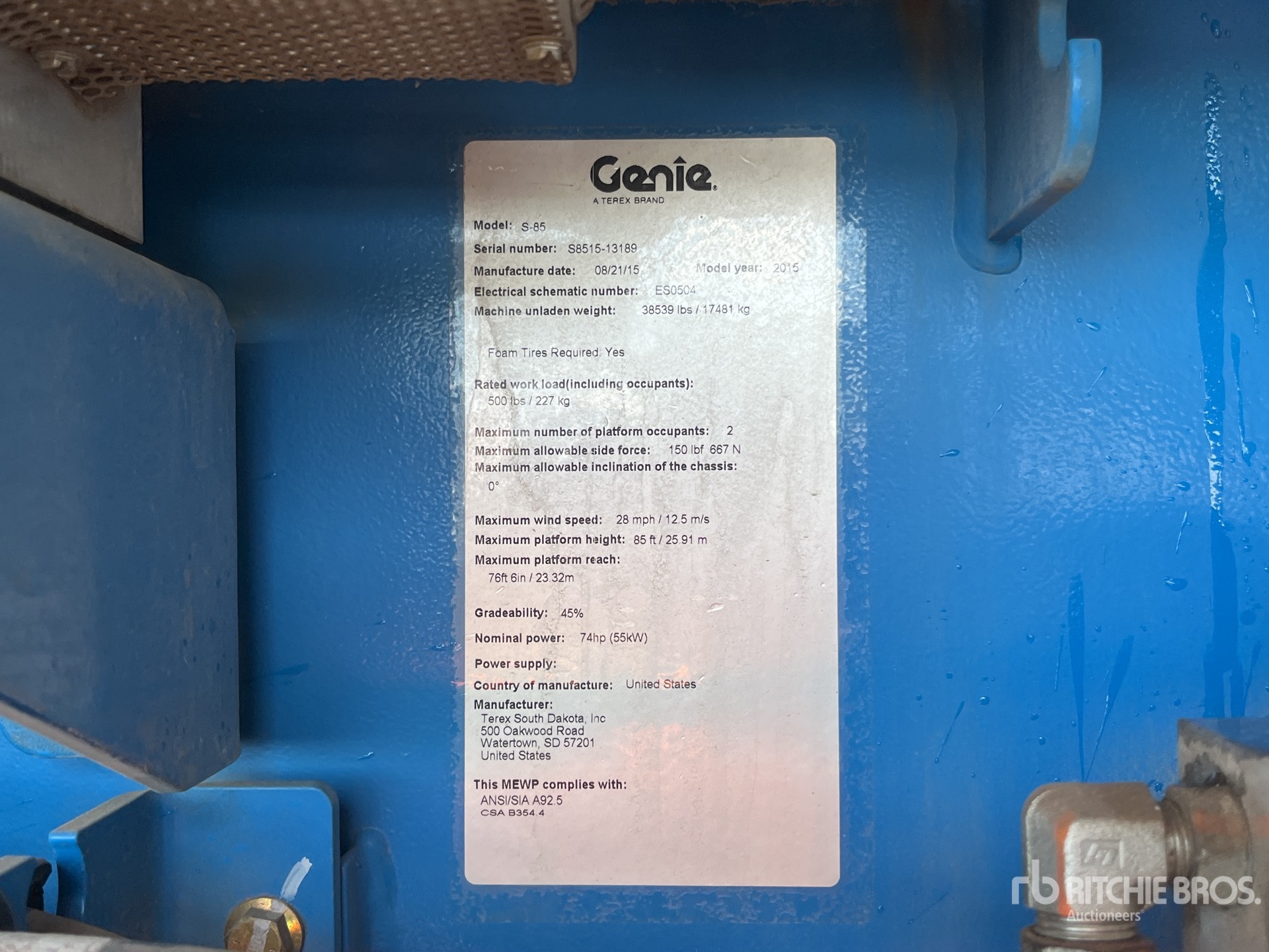 General Appearance with Serial Number / VIN