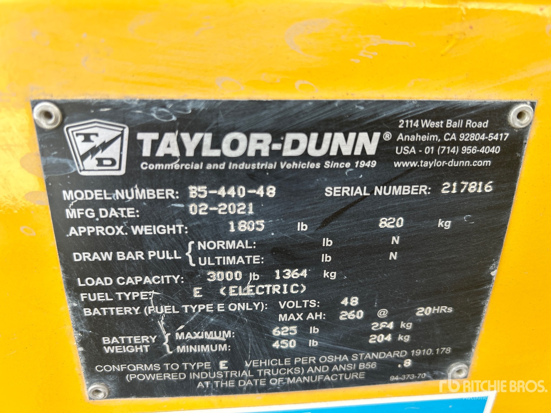 General Appearance with Serial Number / VIN