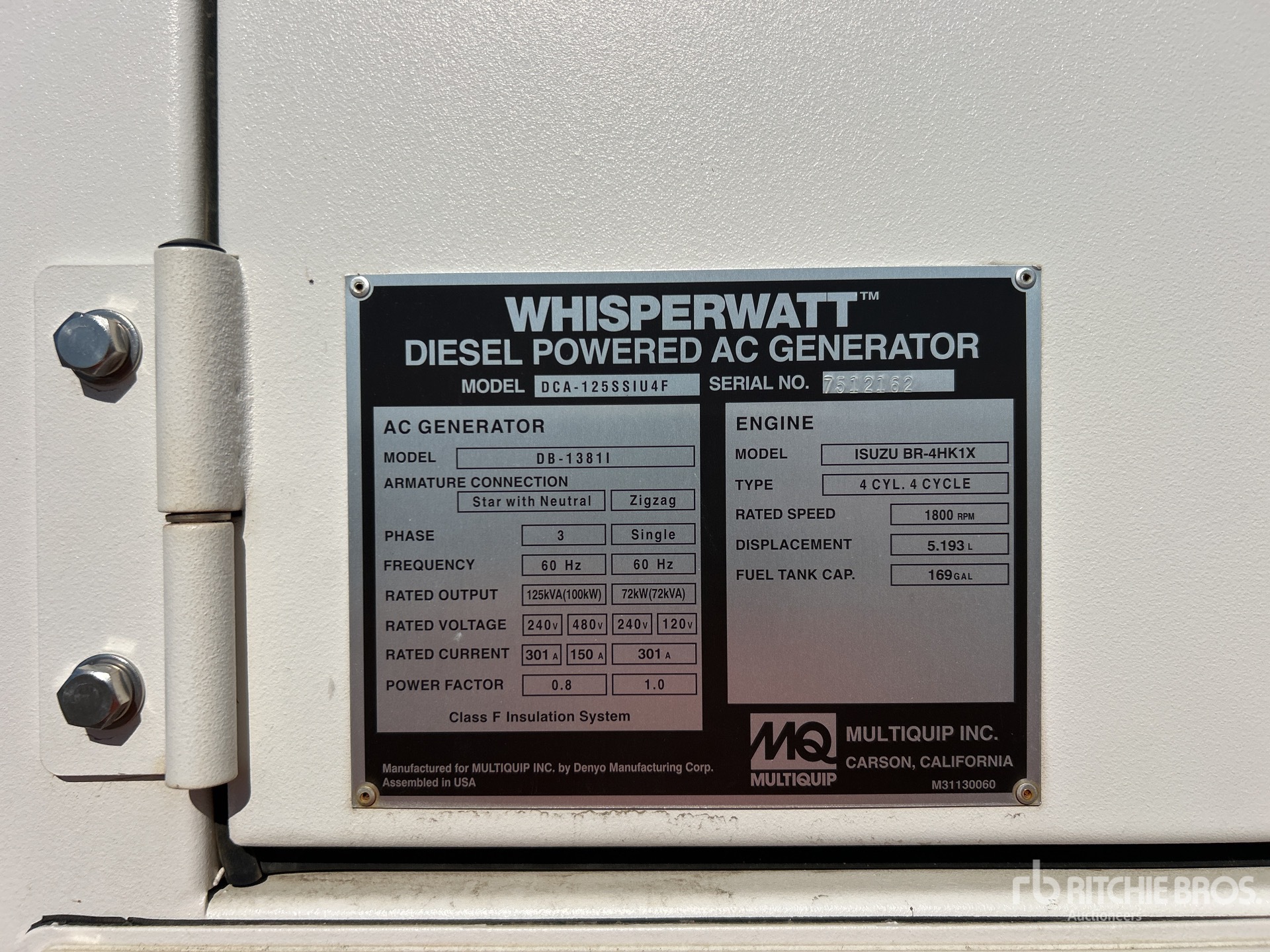 General Appearance with Serial Number / VIN