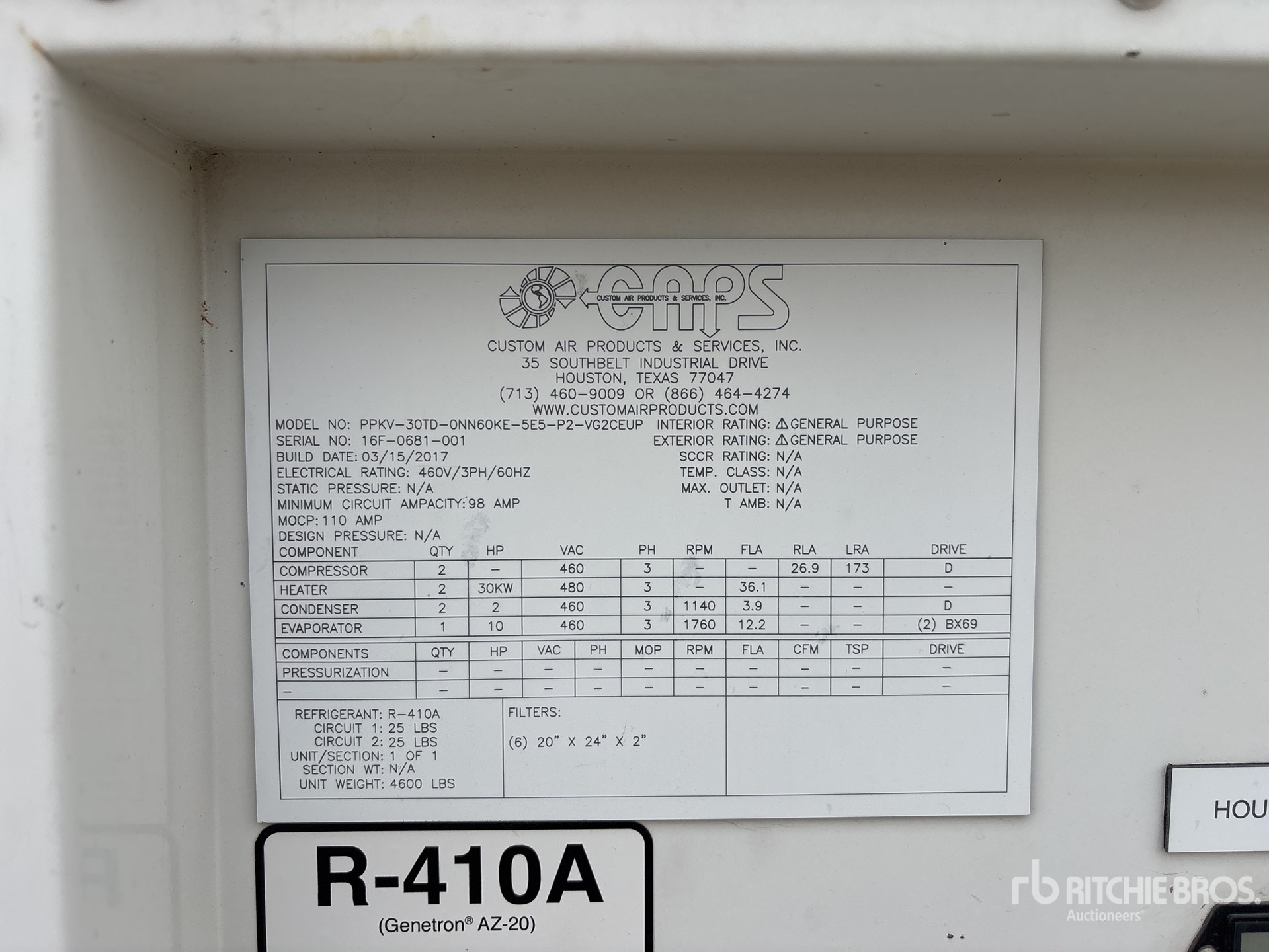 General Appearance with Serial Number / VIN