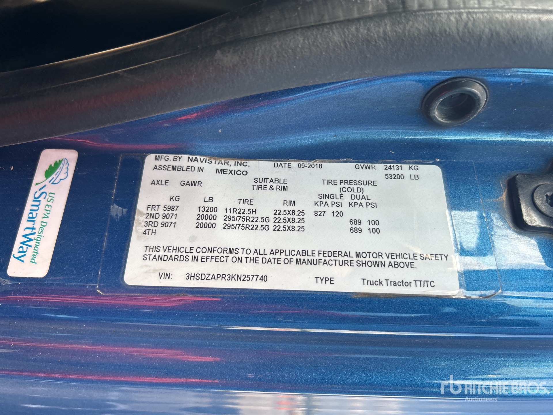 General Appearance with Serial Number / VIN