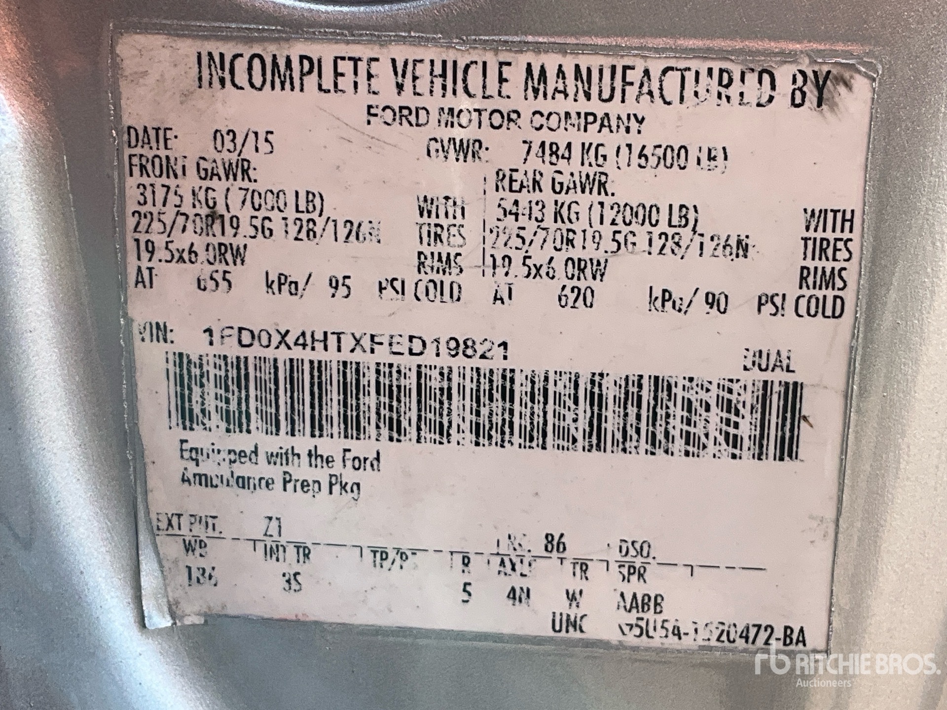 General Appearance with Serial Number / VIN