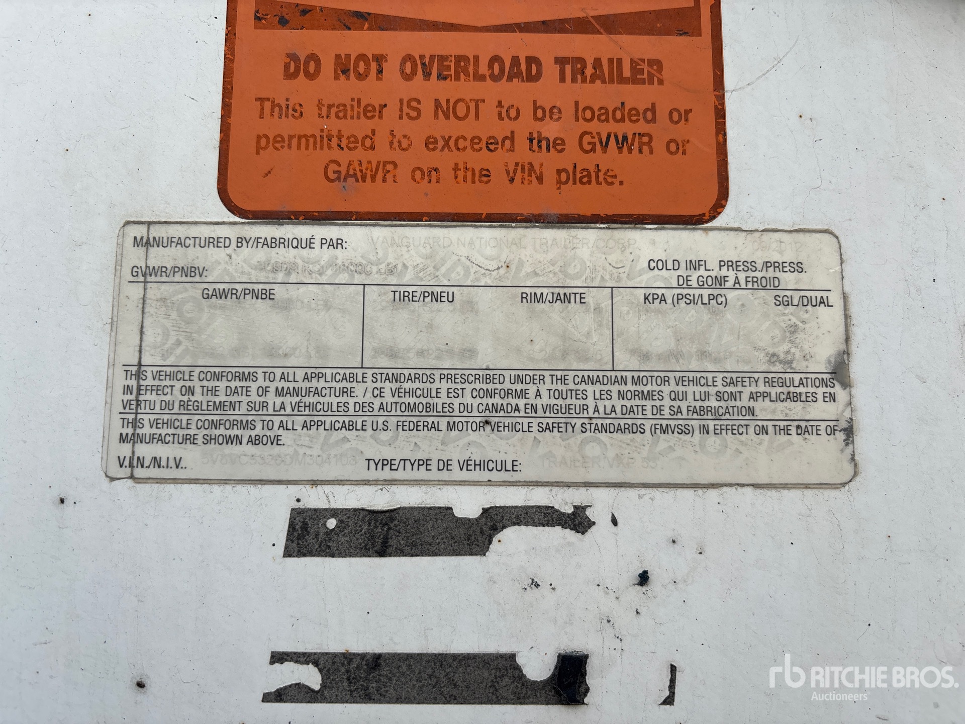General Appearance with Serial Number / VIN