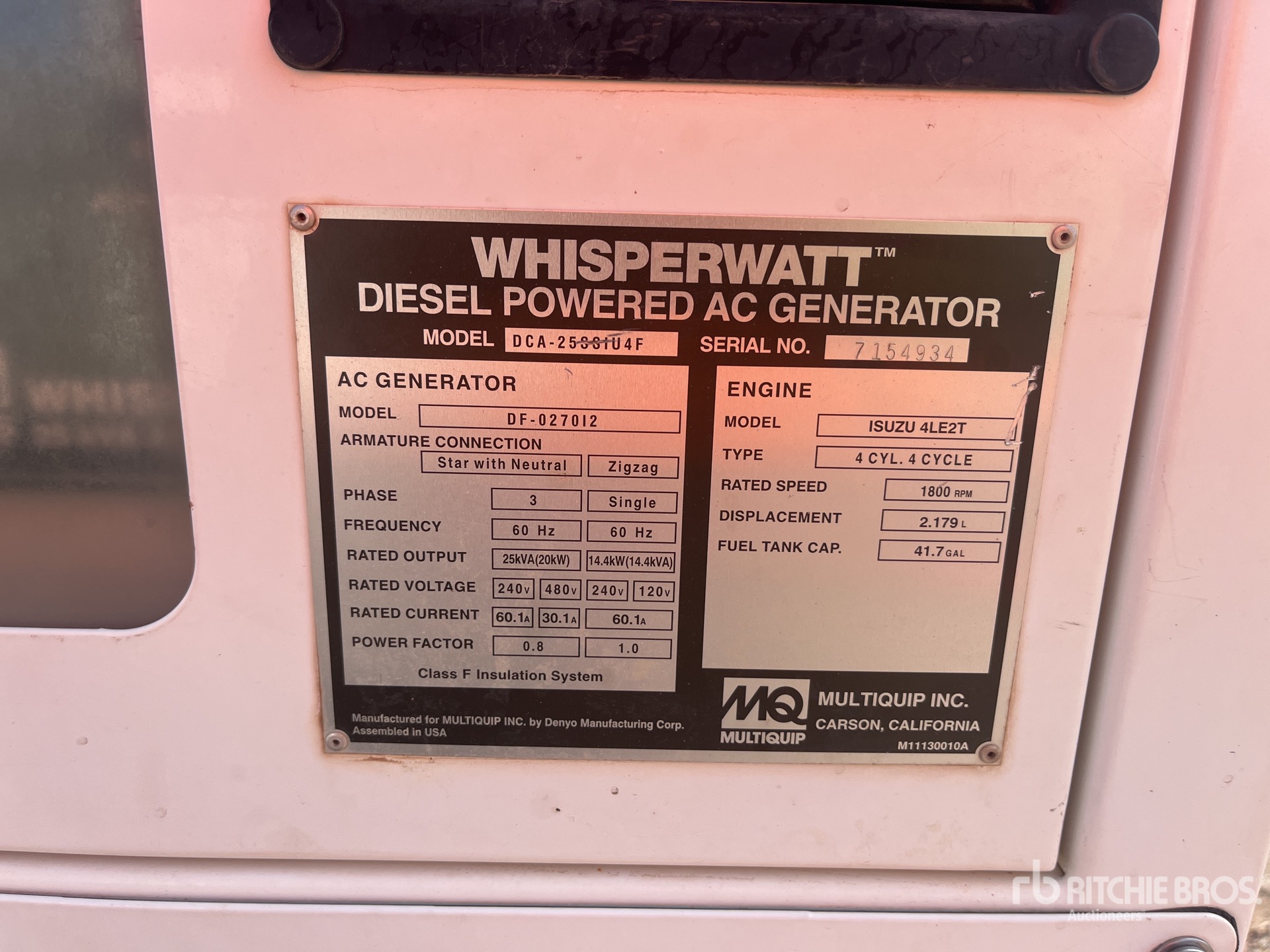 General Appearance with Serial Number / VIN