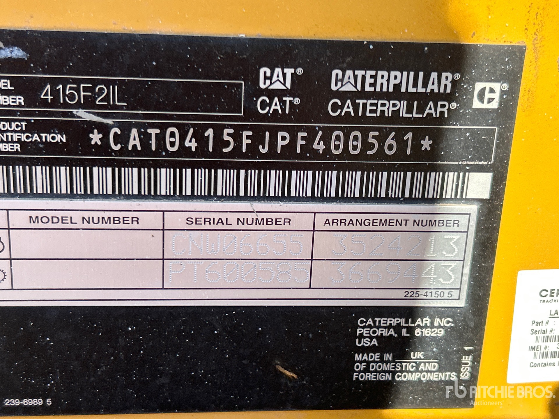 General Appearance with Serial Number / VIN