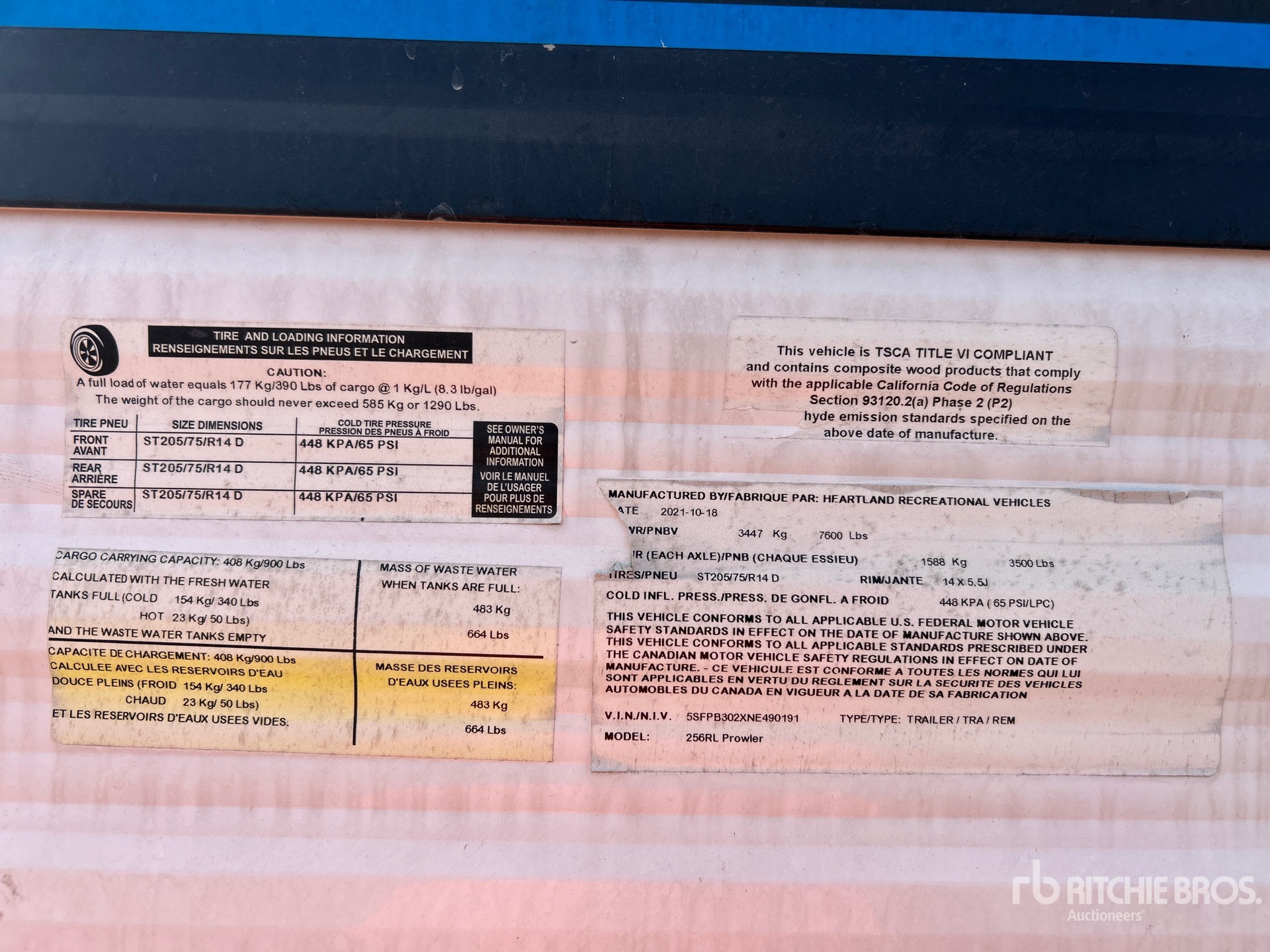 General Appearance with Serial Number / VIN