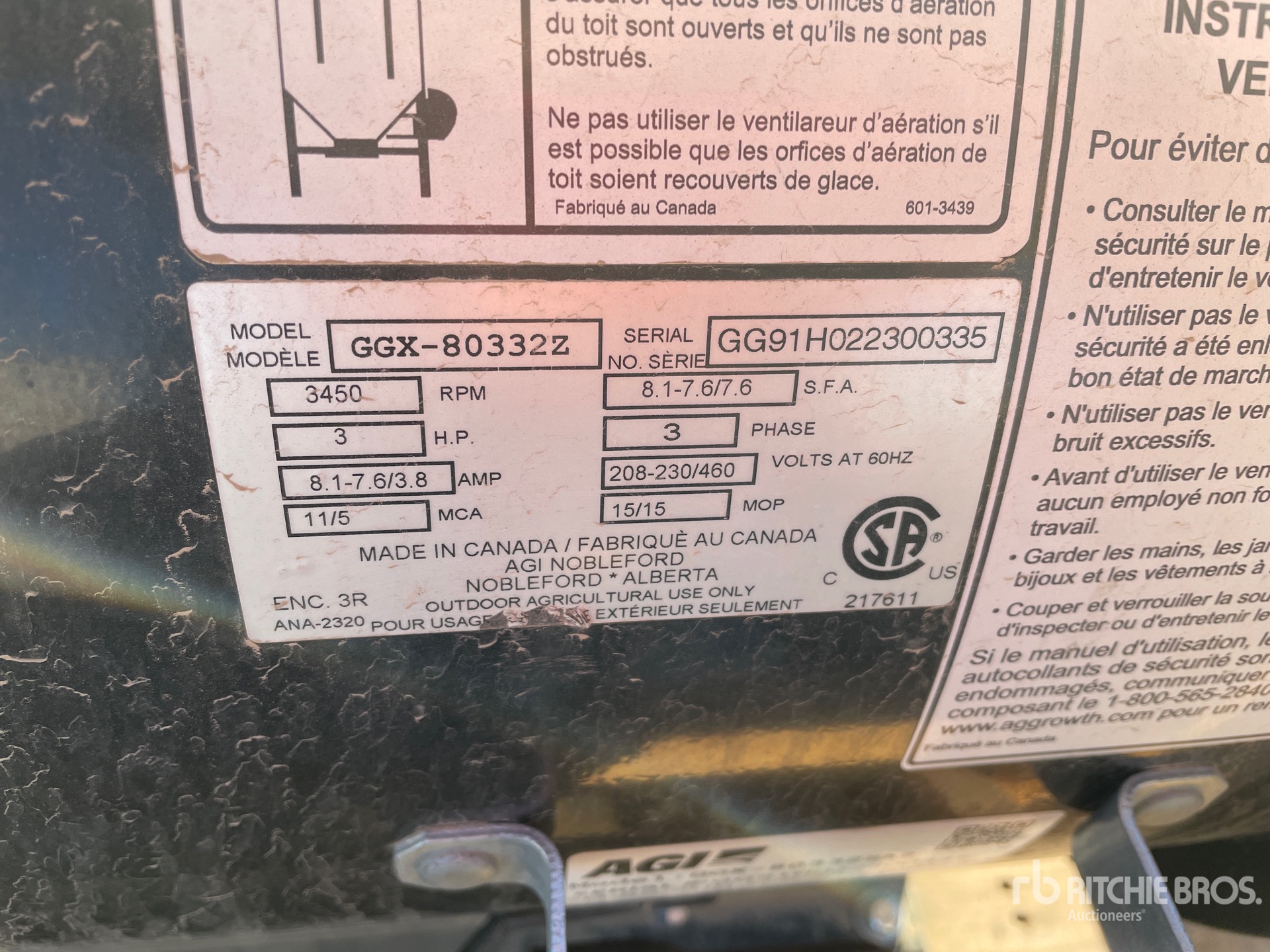 General Appearance with Serial Number / VIN