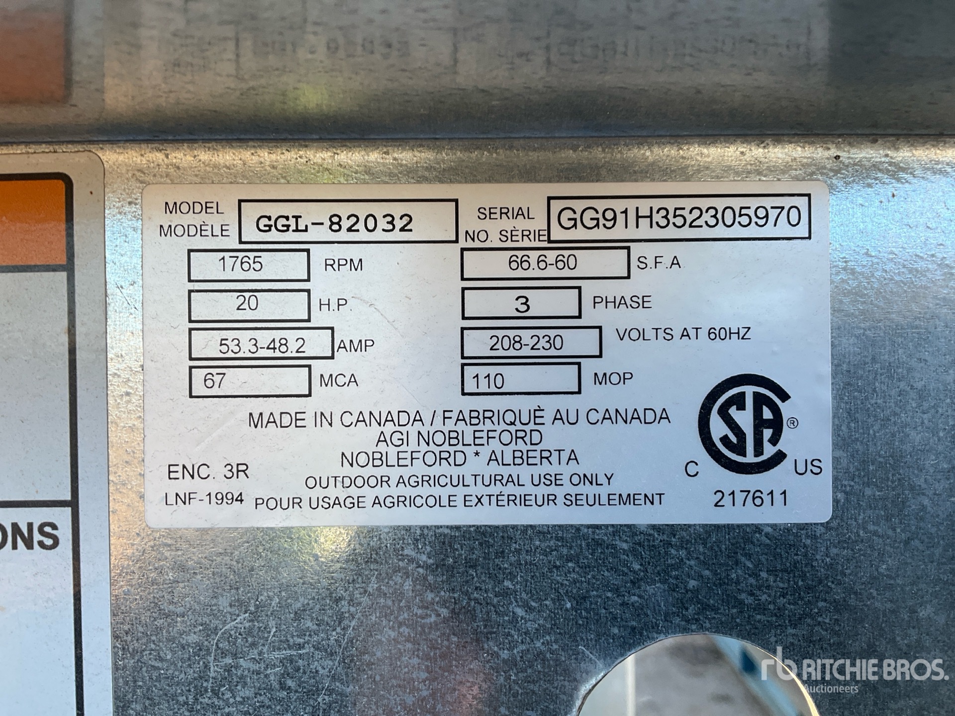 General Appearance with Serial Number / VIN