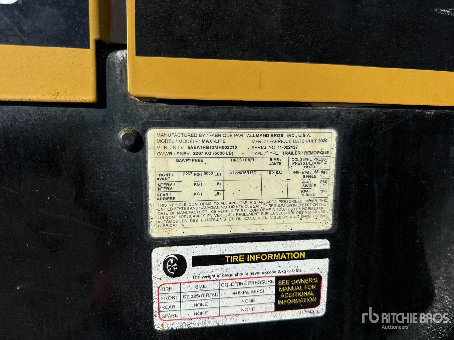 General Appearance with Serial Number / VIN
