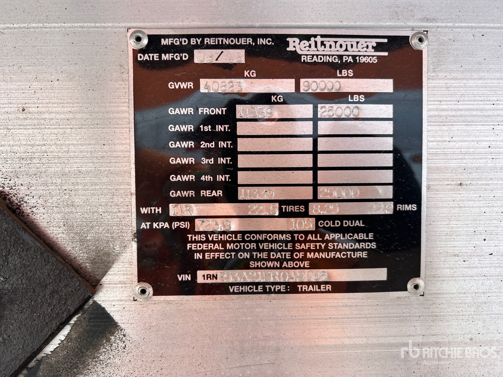 General Appearance with Serial Number / VIN