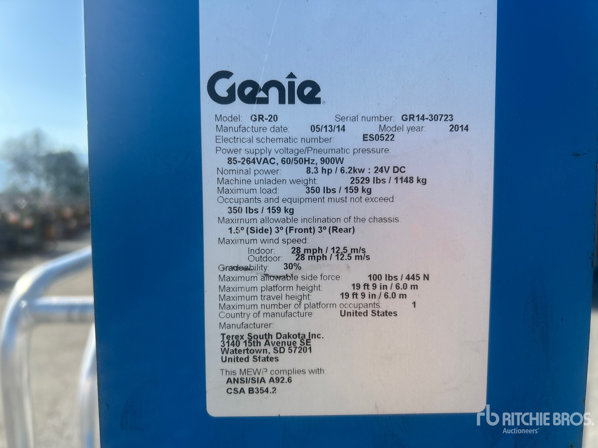 General Appearance with N.º de serie/VIN