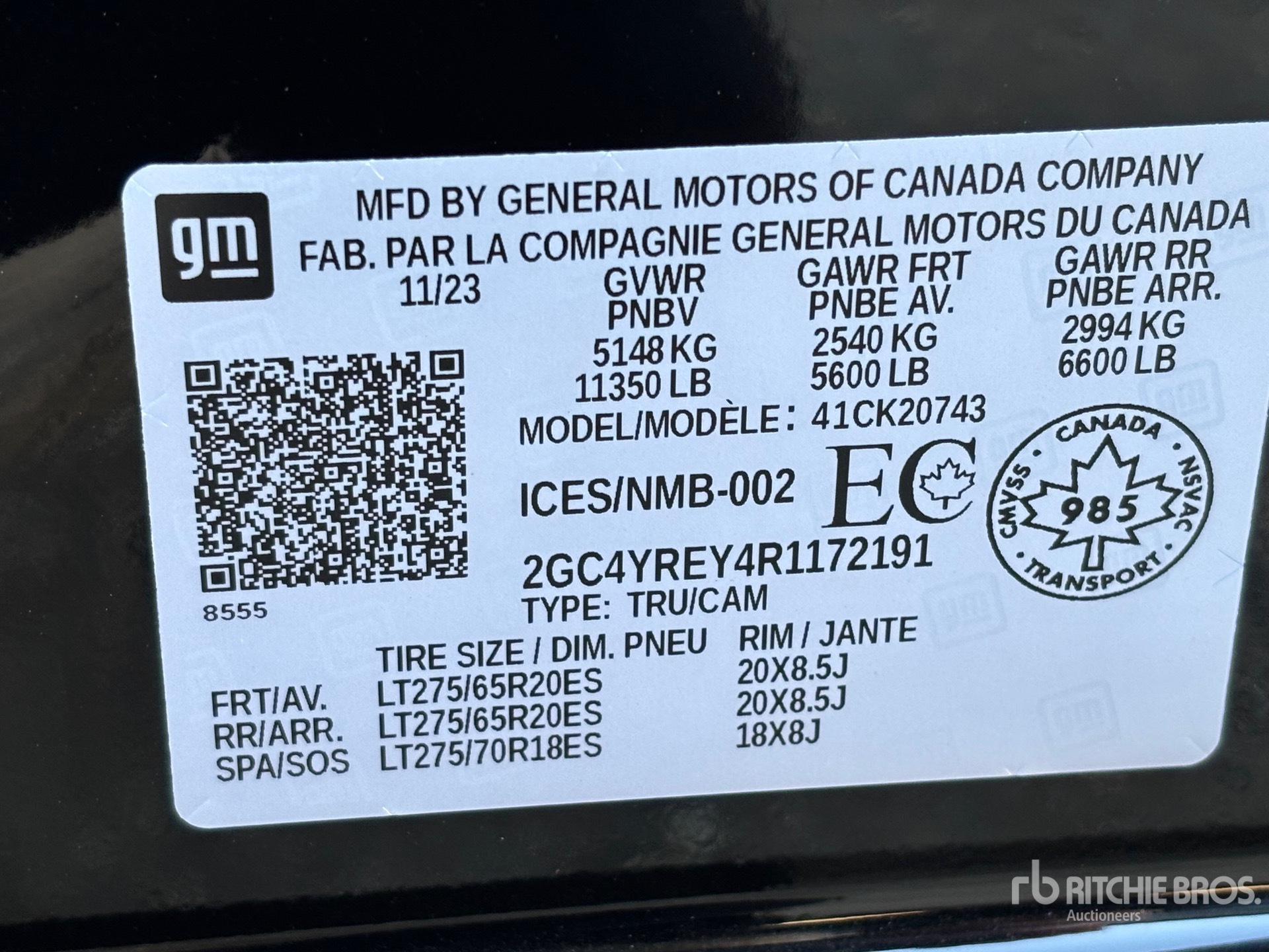 General Appearance with Second Serial Number/VIN Photo