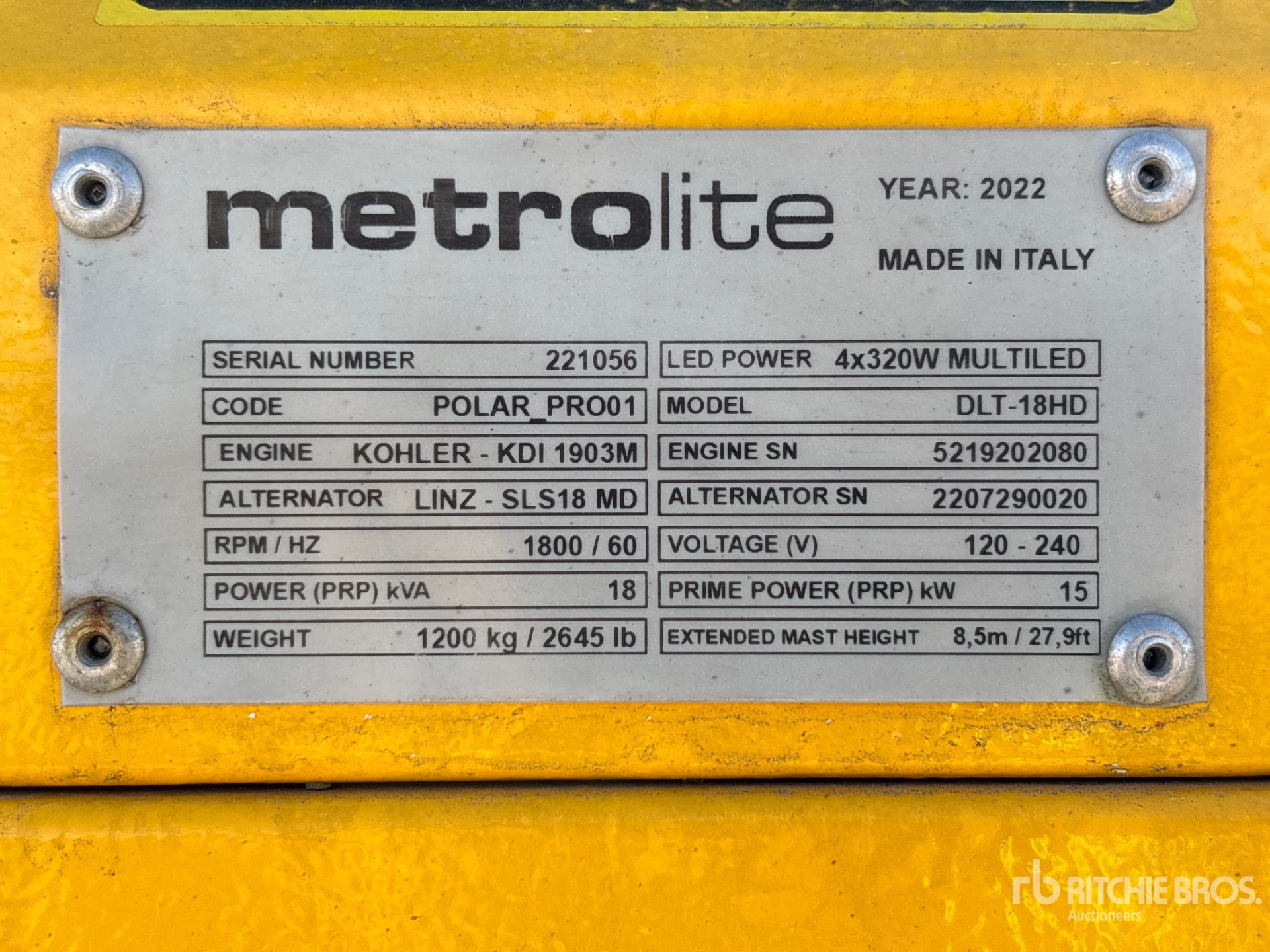 General Appearance with Unit Serial Number