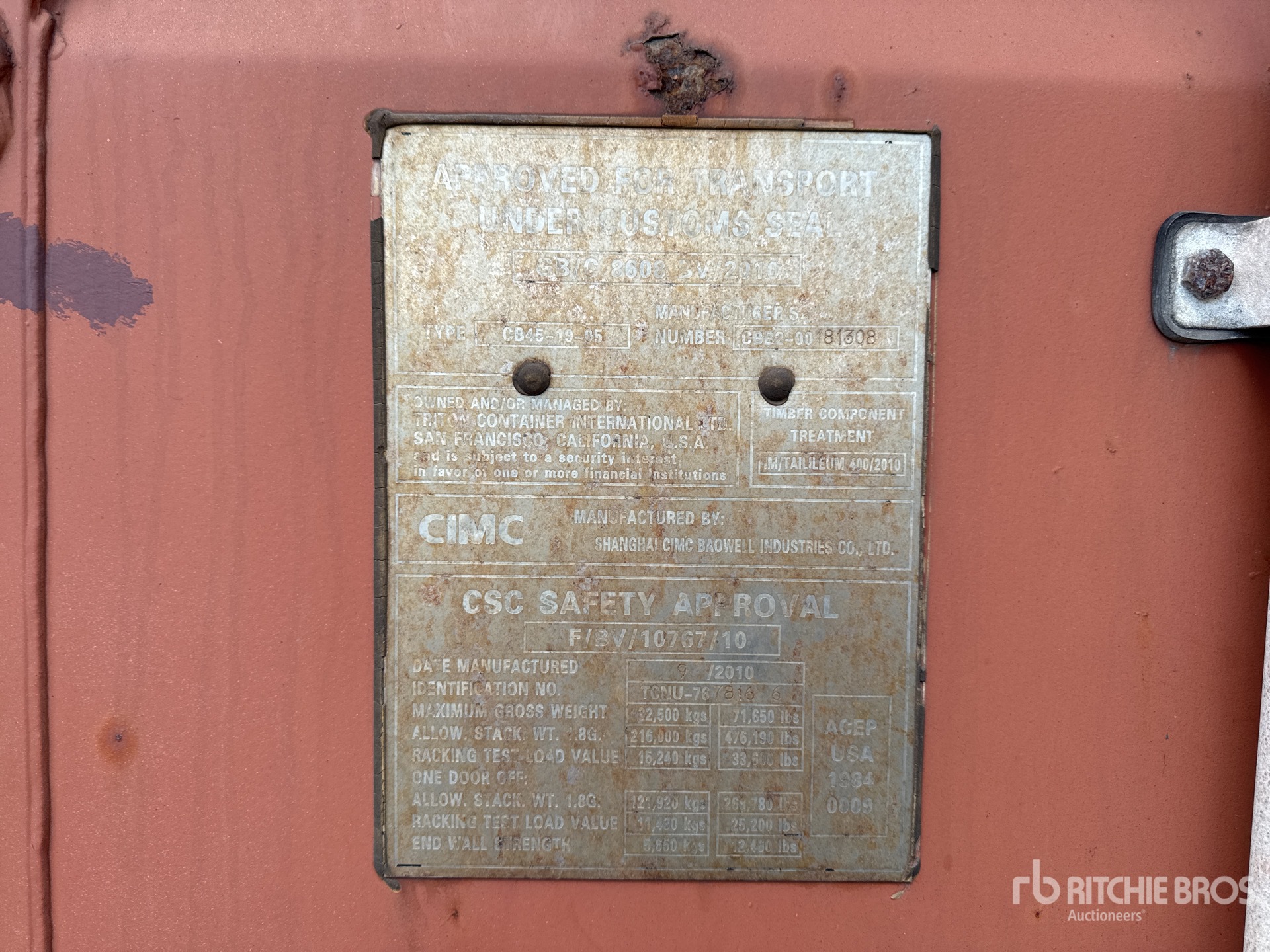 General Appearance with Serial Number / VIN