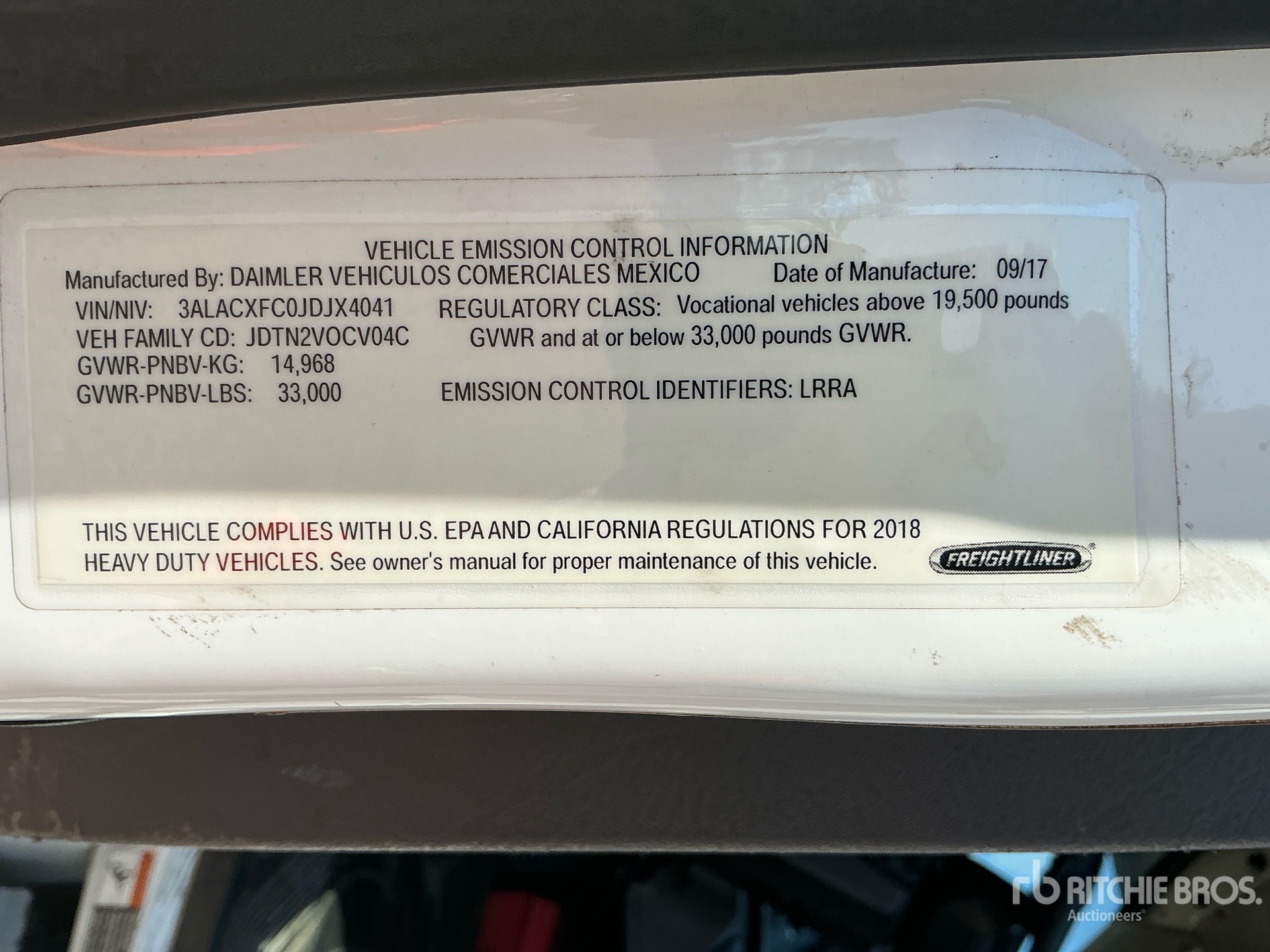 General Appearance with Serial Number / VIN