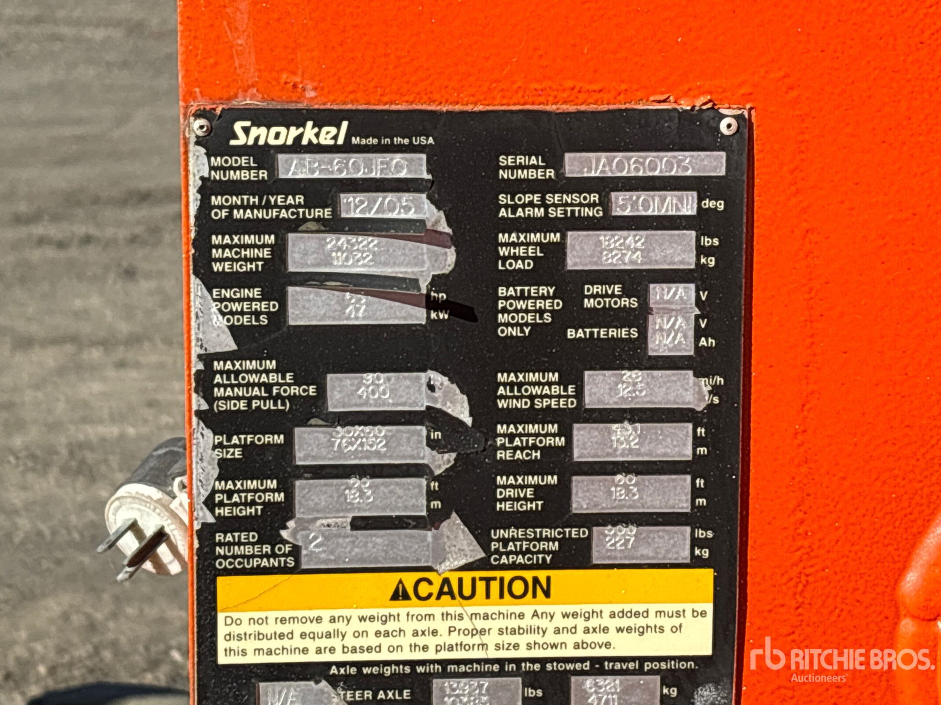 General Appearance with Serial Number / VIN