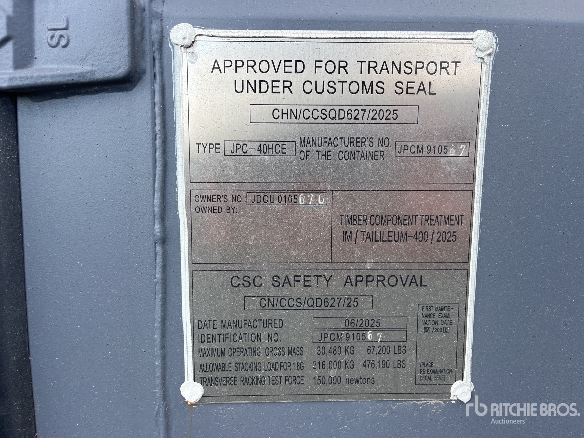 General Appearance with Serial Number / VIN