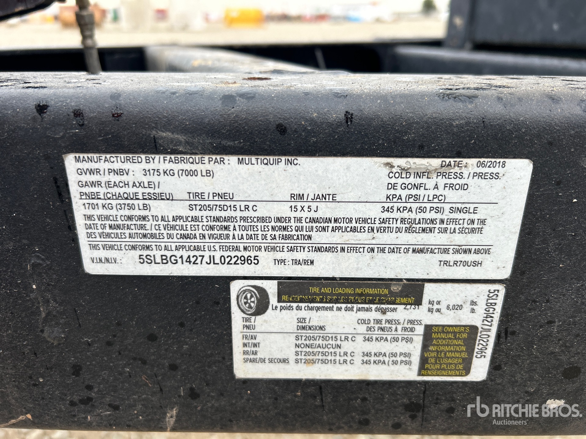 General Appearance with Serial Number / VIN