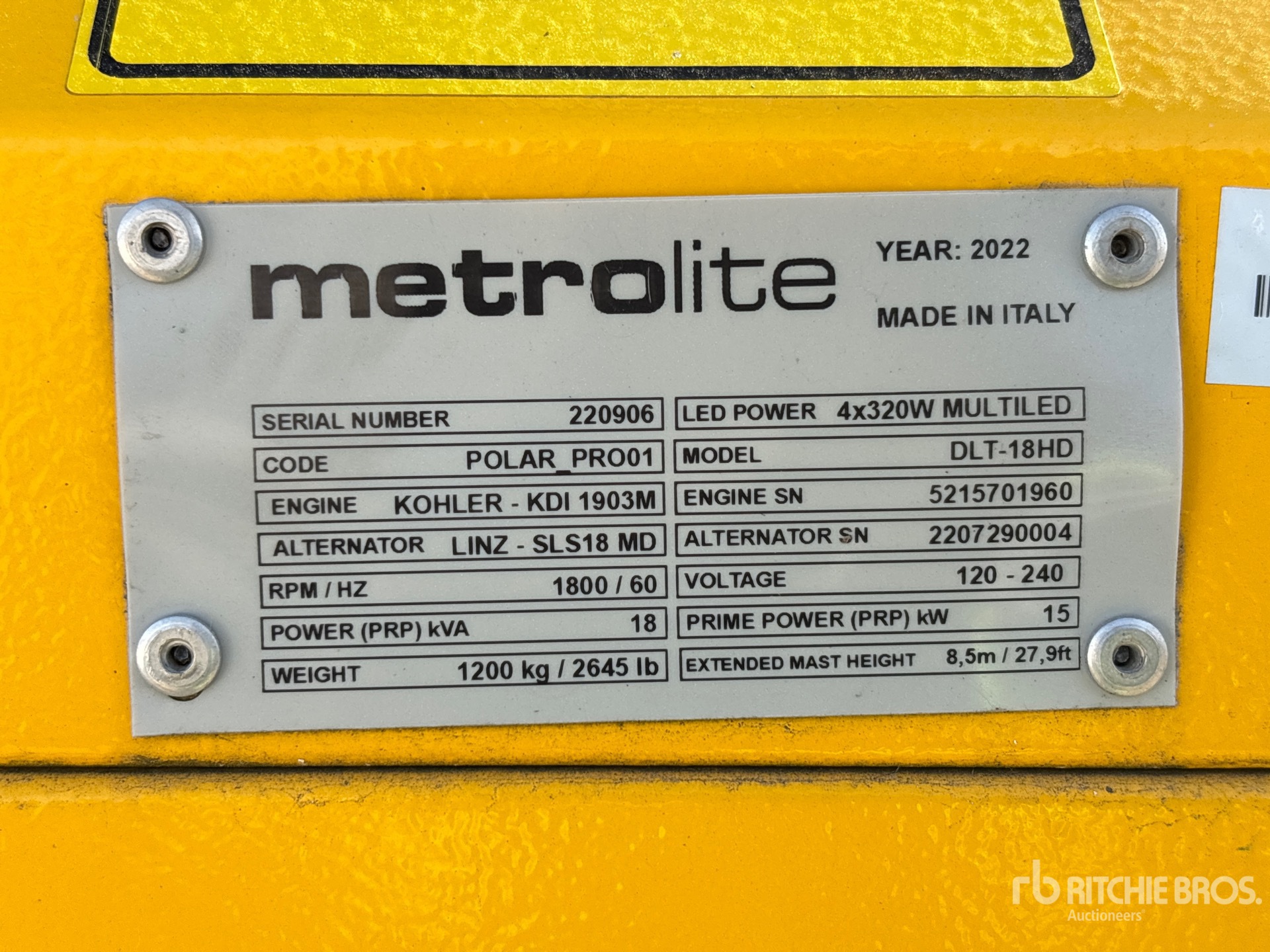 General Appearance with Unit Serial Number