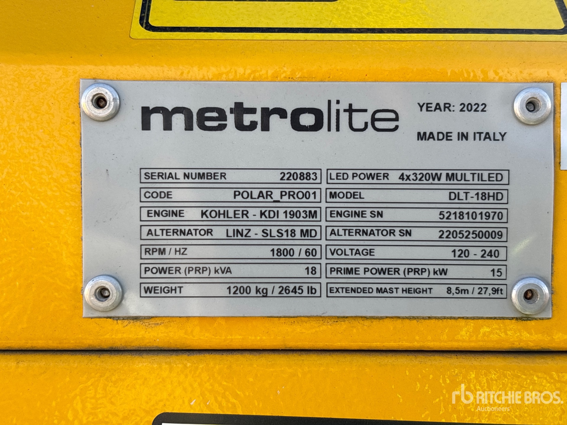 General Appearance with Unit Serial Number