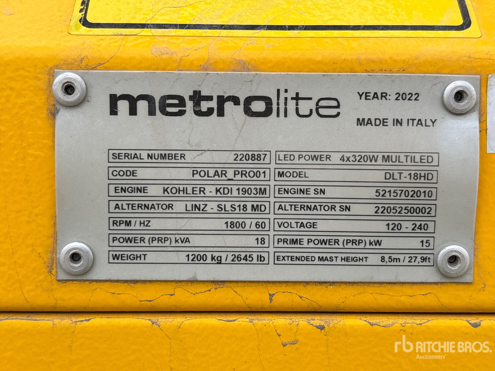 General Appearance with Unit Serial Number